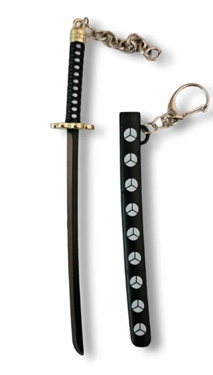 Breloczek do kluczy Mini Katana otwieracz do listów miecz piracki szermierz - 17 cm - metal, XL, metal, bez kamienia szlachetnego