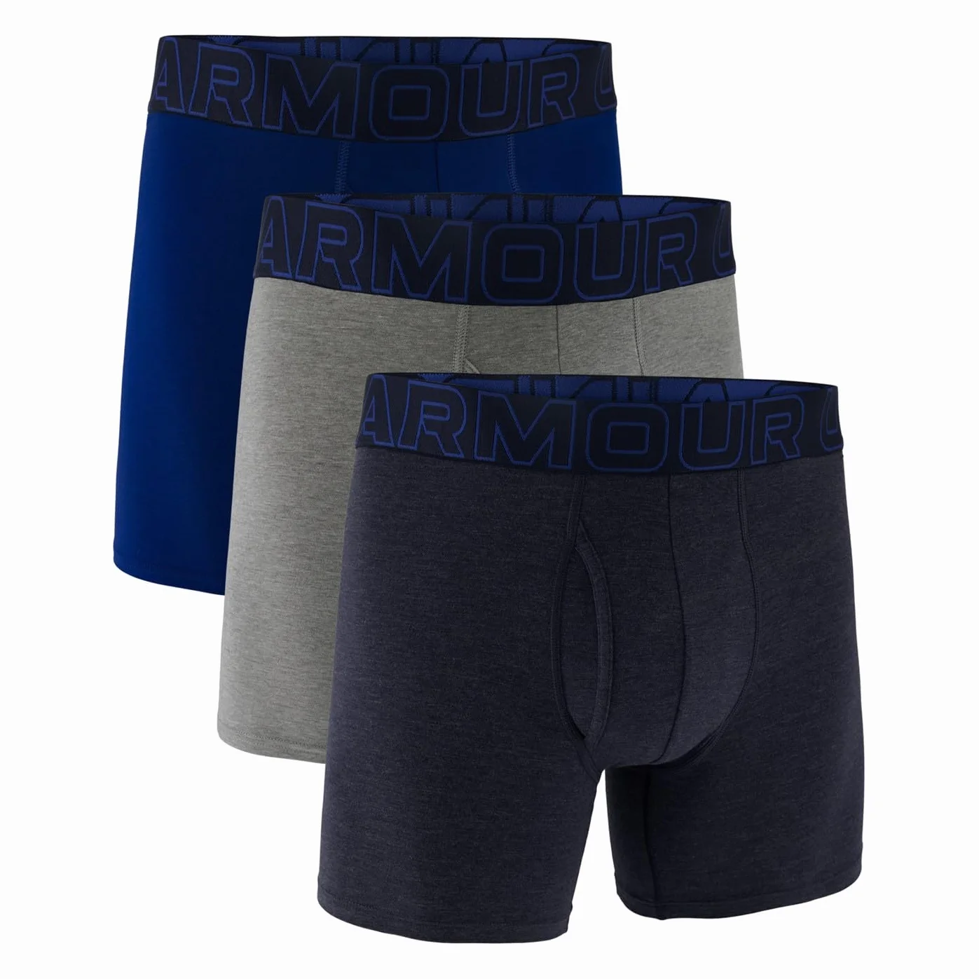 Under Armour Męskie bawełniane bokserki 3-pak, Granatowy/stalowy/królewski, XL