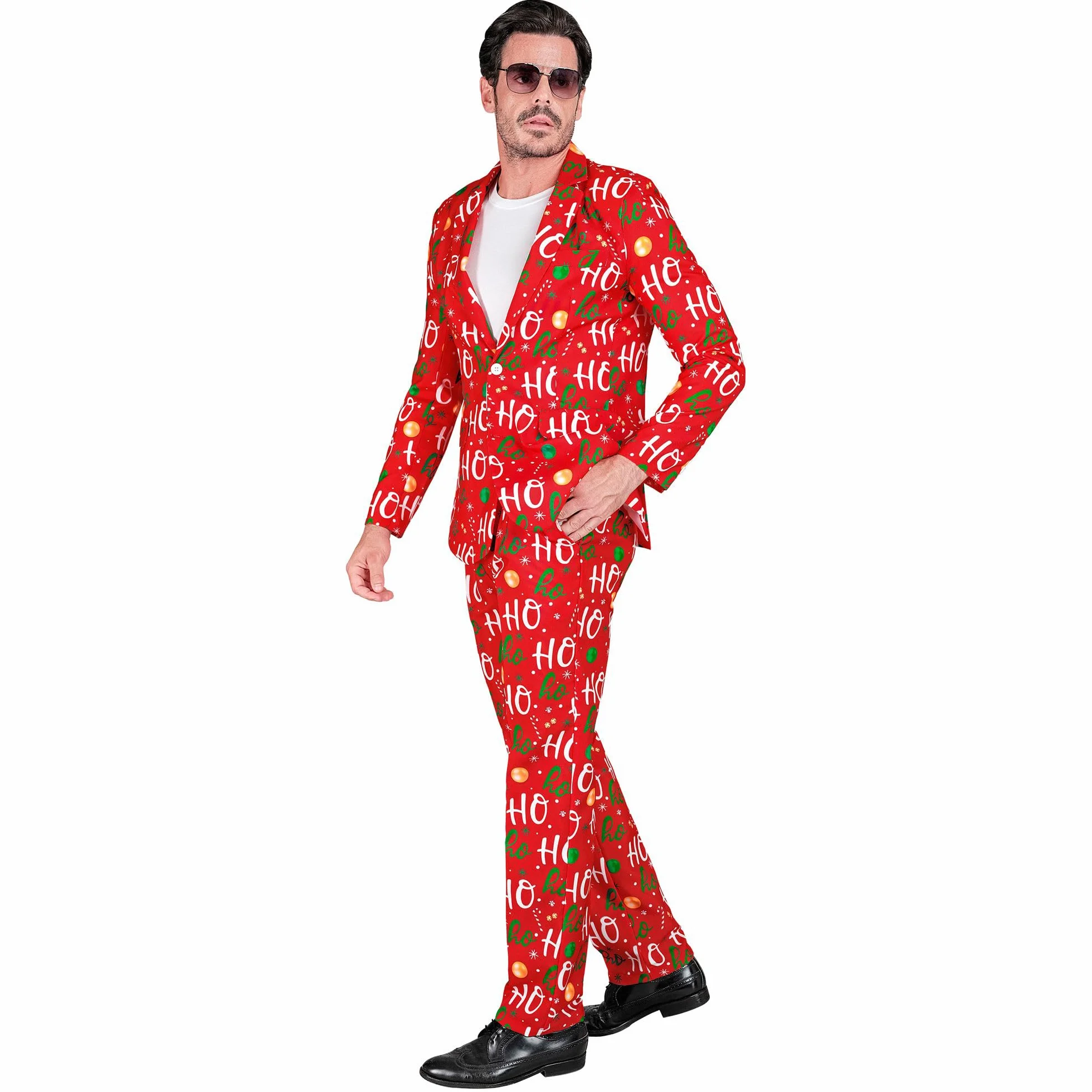 W WIDMANN MILANO Party Fashion - Kostium Wesołych Świąt dla mężczyzn, marynarka i spodnie, strój świąteczny