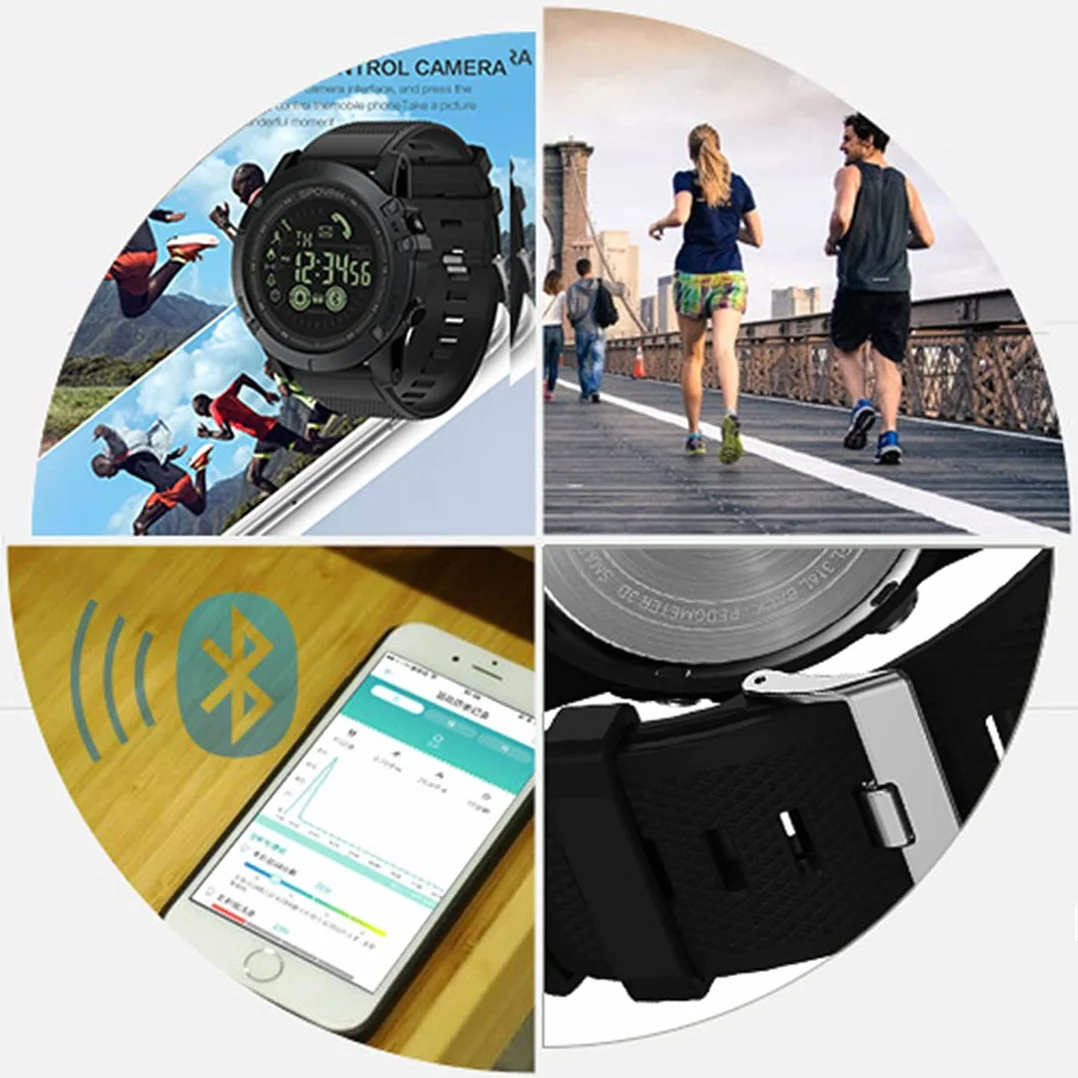 Smartwatches Sleep Tracker wodoszczelny IP68, krokomierz, do biegania, pływania, aktywności na świeżym powietrzu, zegarek sportowy, cyfrowy smartwatch dla mężczyzn i kobiet, z systemem Android iOS (czarny)