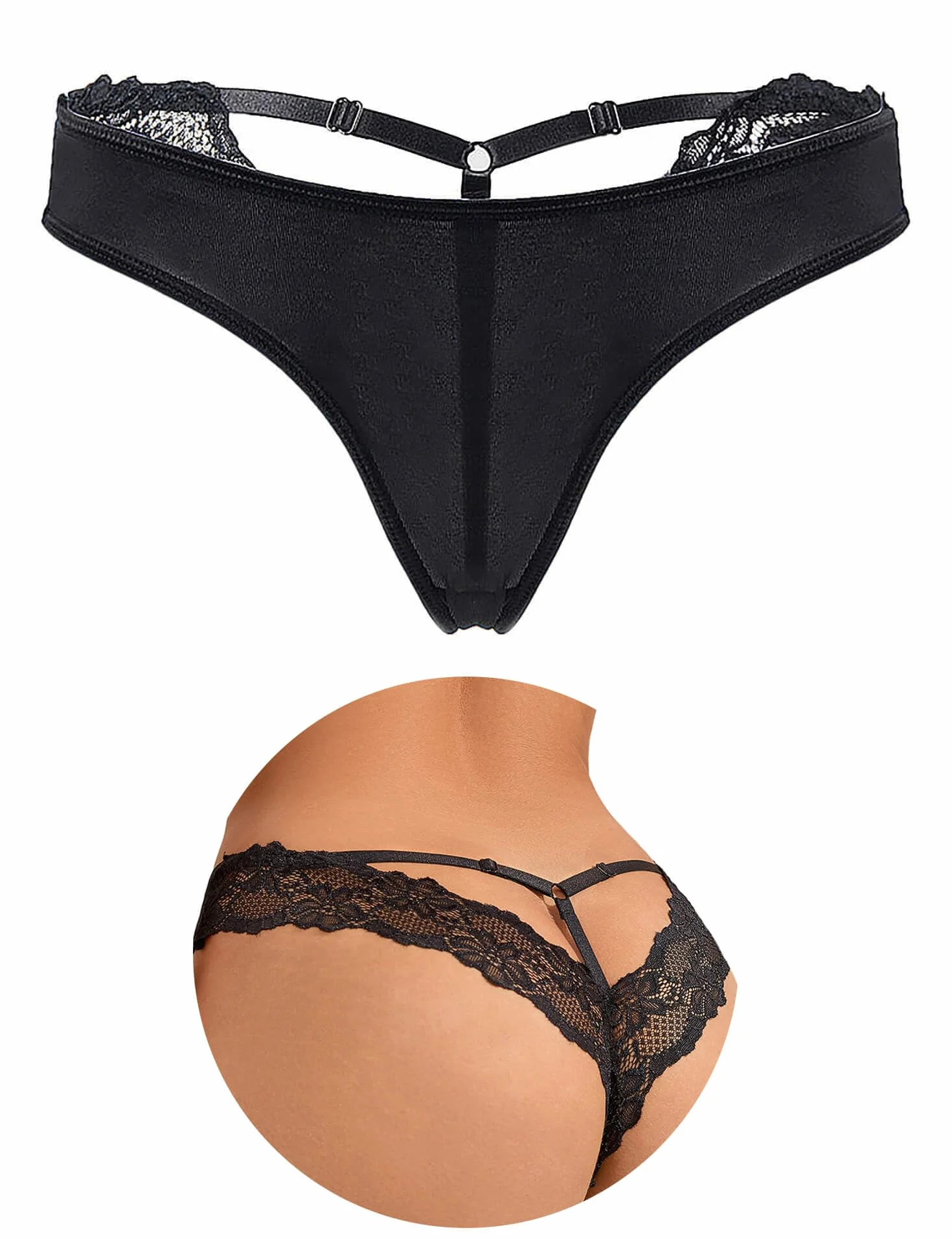 ohyeahlady Thong Brazilian Slipy damskie, seksowne koronkowe stringi, zestaw bielizny, majtki, duże rozmiary, hipsterska bielizna erotyczna, 1/2/3 opakowania