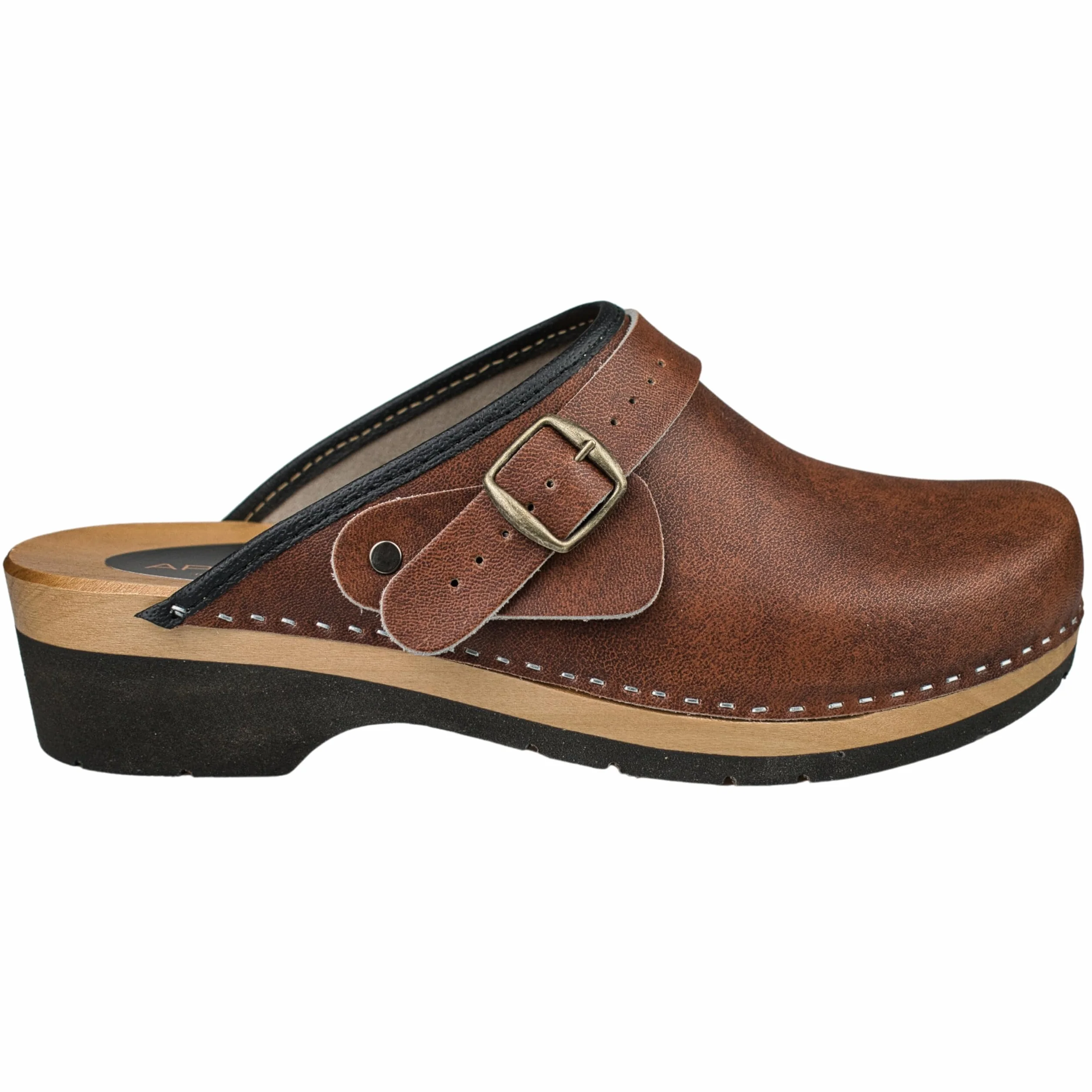 APREGGIO Drewniaki męskie - Chodaki wykonane ze skóry - Praktyczne buty ogrodowe - Ergonomiczne skórzane drewniaki męskie