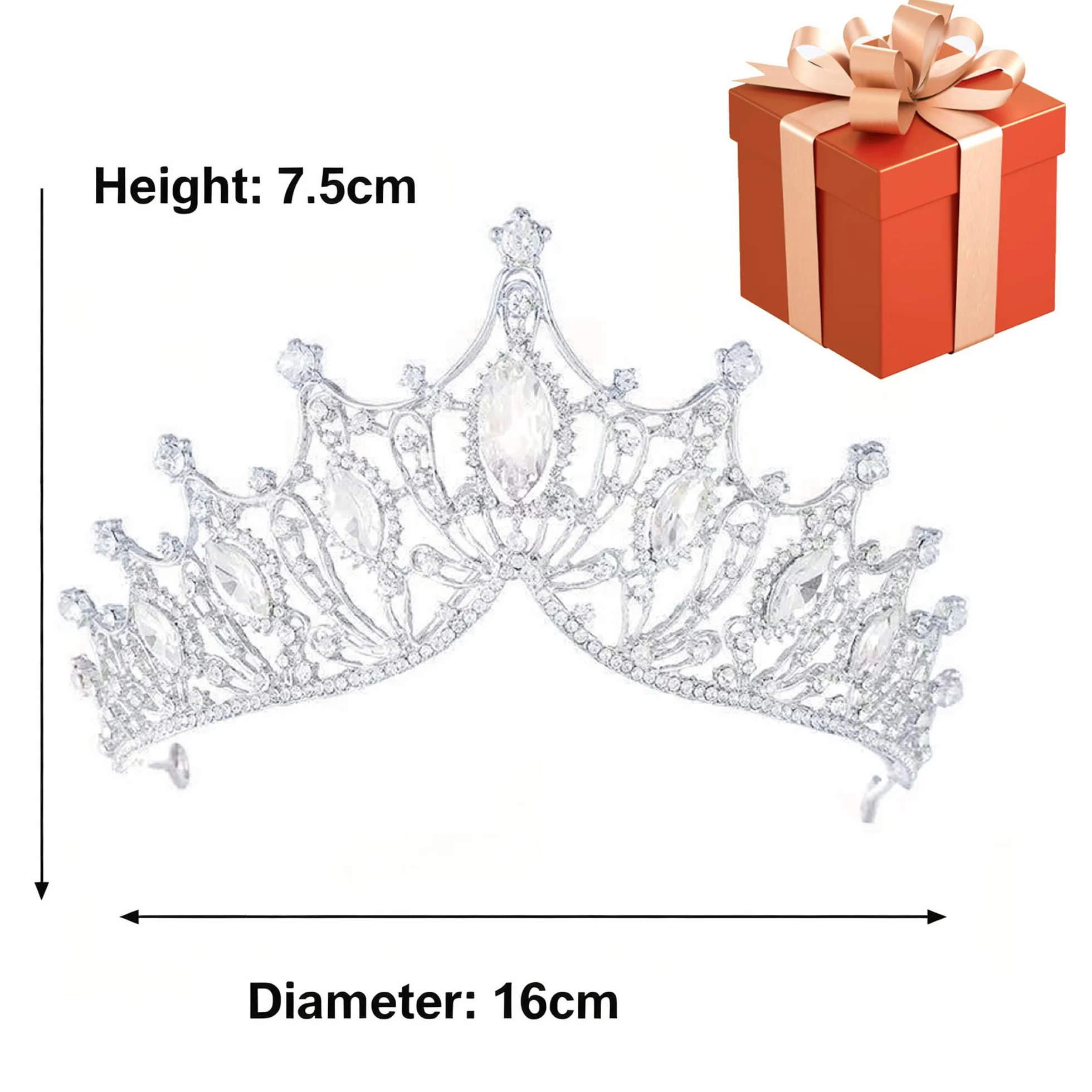 Diadem księżniczki, barokowa korona królowej, diadem dla panny młodej, Kostium świąteczny, cosplay, udekorowaćna wesele, uroczystości, różowe złoto