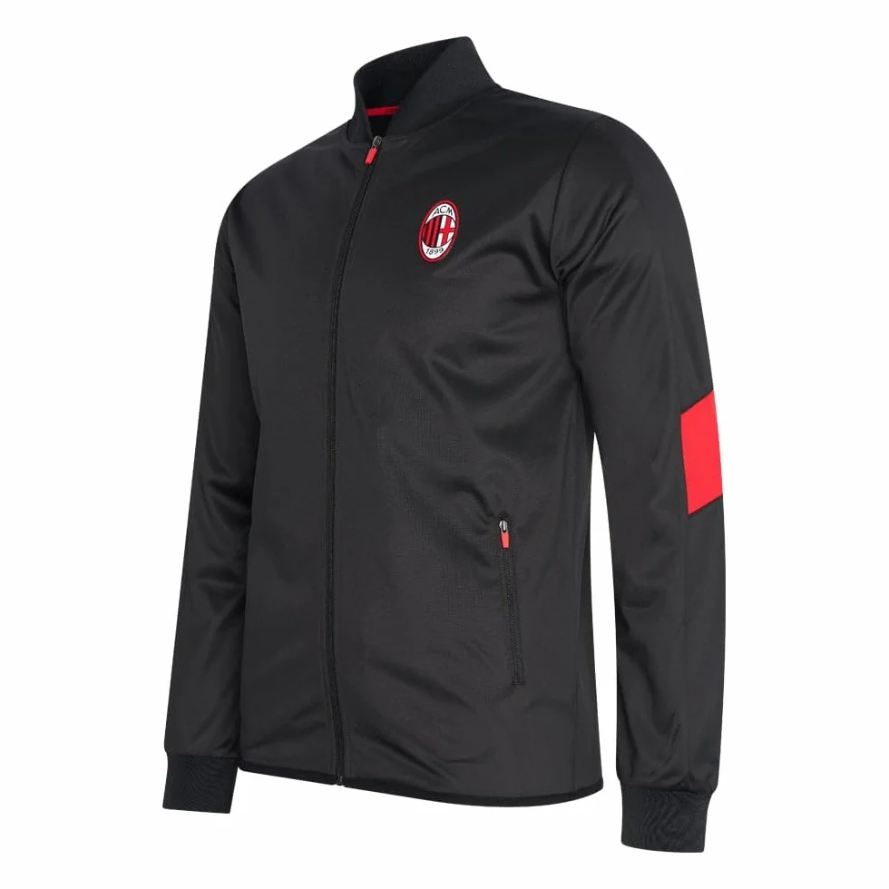 Dres treningowy AC Milan dla dzieci - czarno/czerwony - rozmiar 116 do 164 - dres piłkarski dla chłopców i dziewcząt