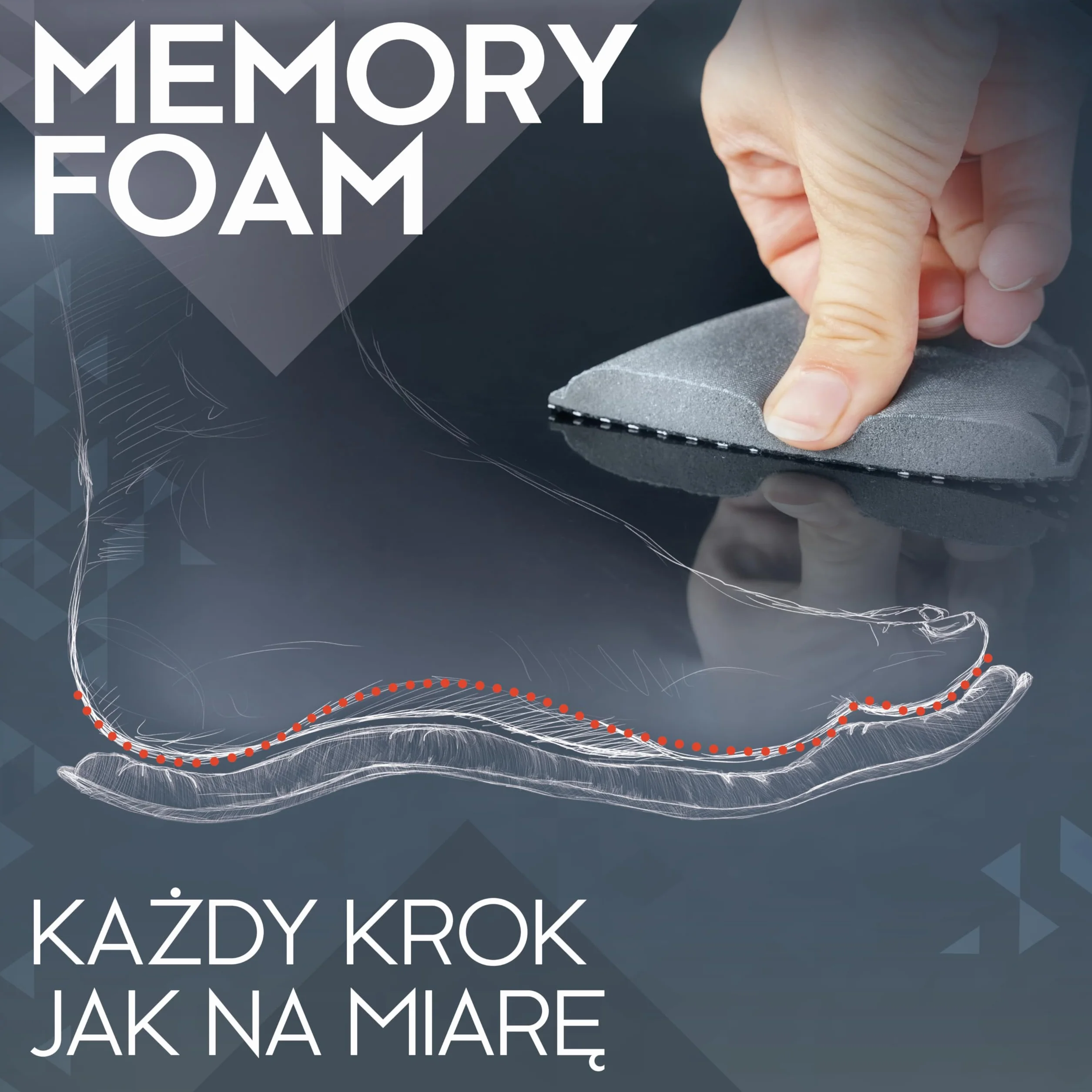 biped MEMORY TECH Wkładki z pianki memory – Miękkie i premium wkładki dla kobiet i mężczyzn – Do butów, trampek i botków – Na co dzień i do sportu z2934(43-44)