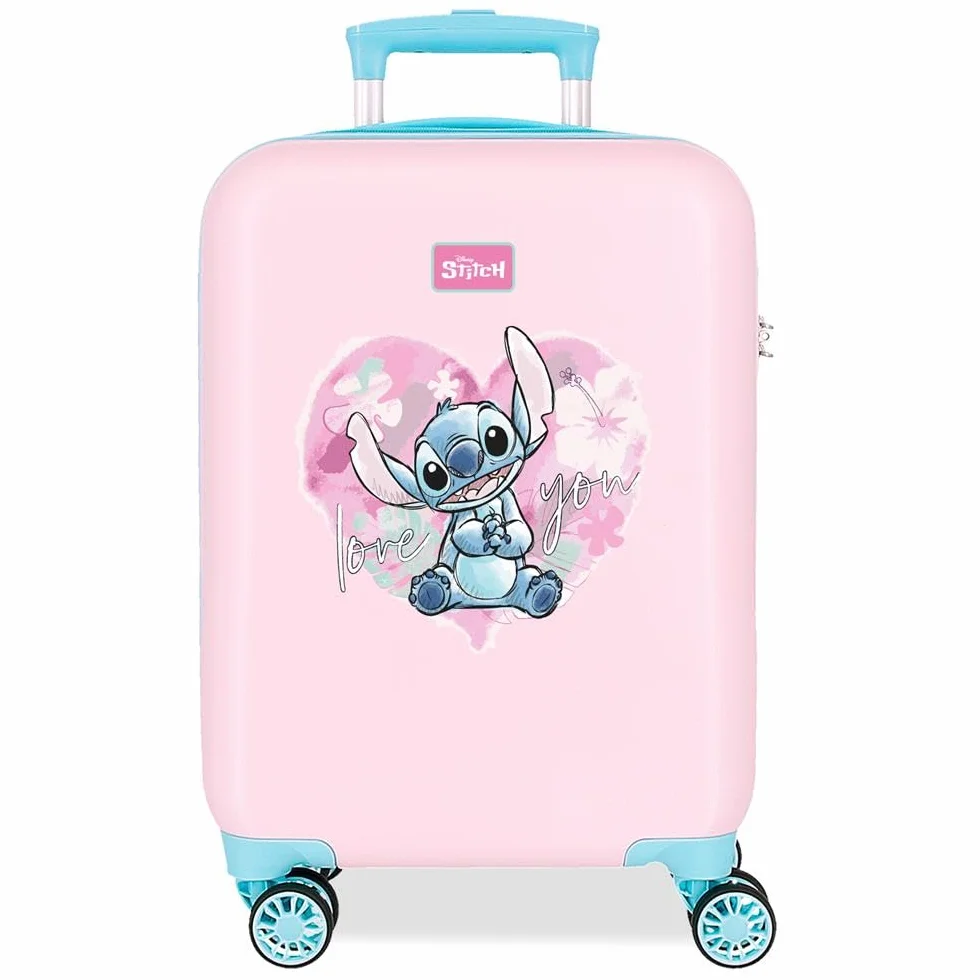 Joumma Disney Heart Stitch Walizka kabinowa różowa 33 x 50 x 20 cm sztywna 2 kg zamek szyfrowy z boku ABS 2 kg 33 l bagaż podręczny, Różowy kolor, Talla única, walizka kabinowa