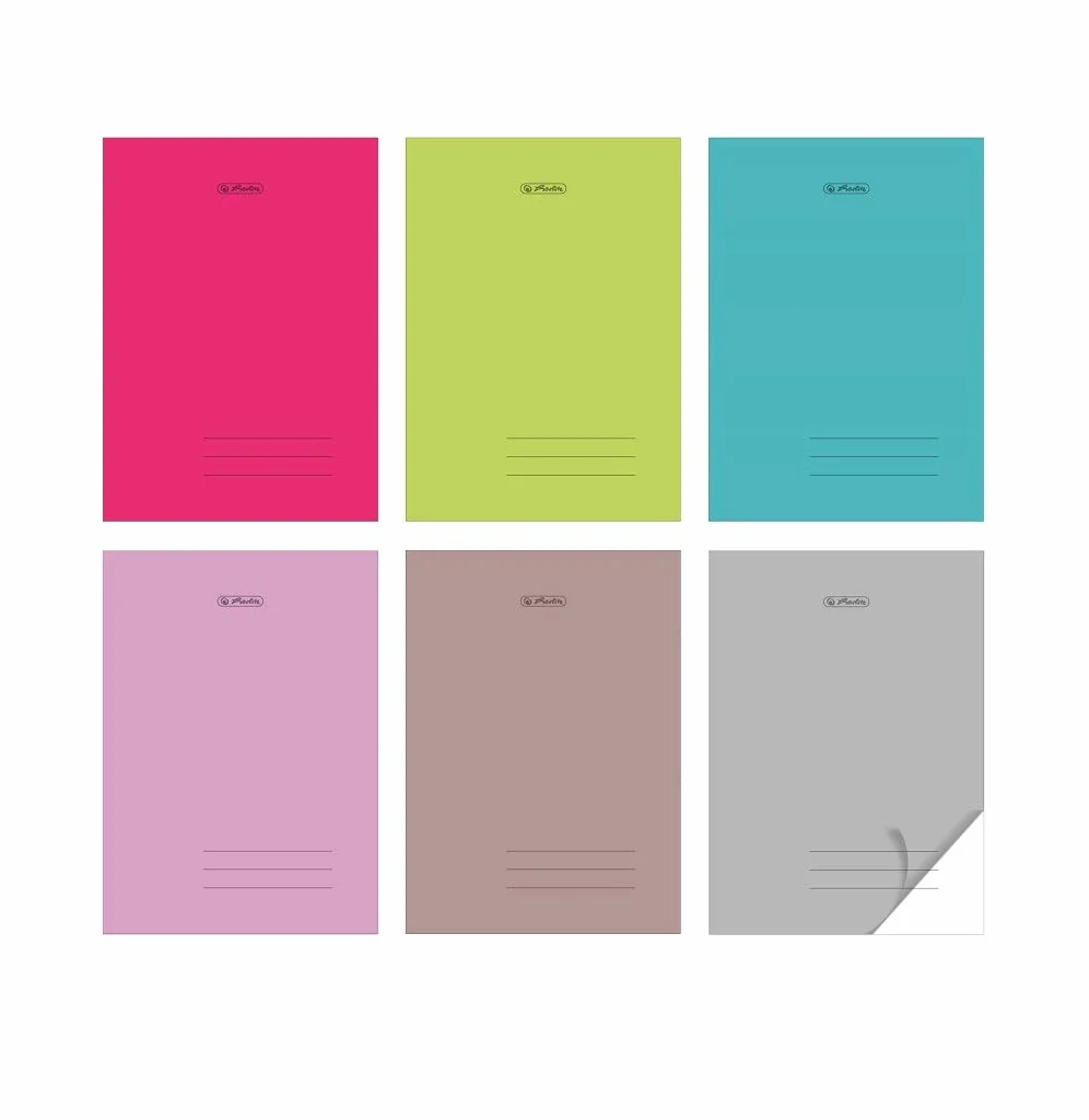 Herlitz Zeszyt szkolny A5 w kratkę 60 kartek Przedmiotowy, Miękka okładka, Brulion Notatnik Szkicownik, Do pisania Kaligrafii Szkoła Studia Praca Ucznia, Transparent Colors