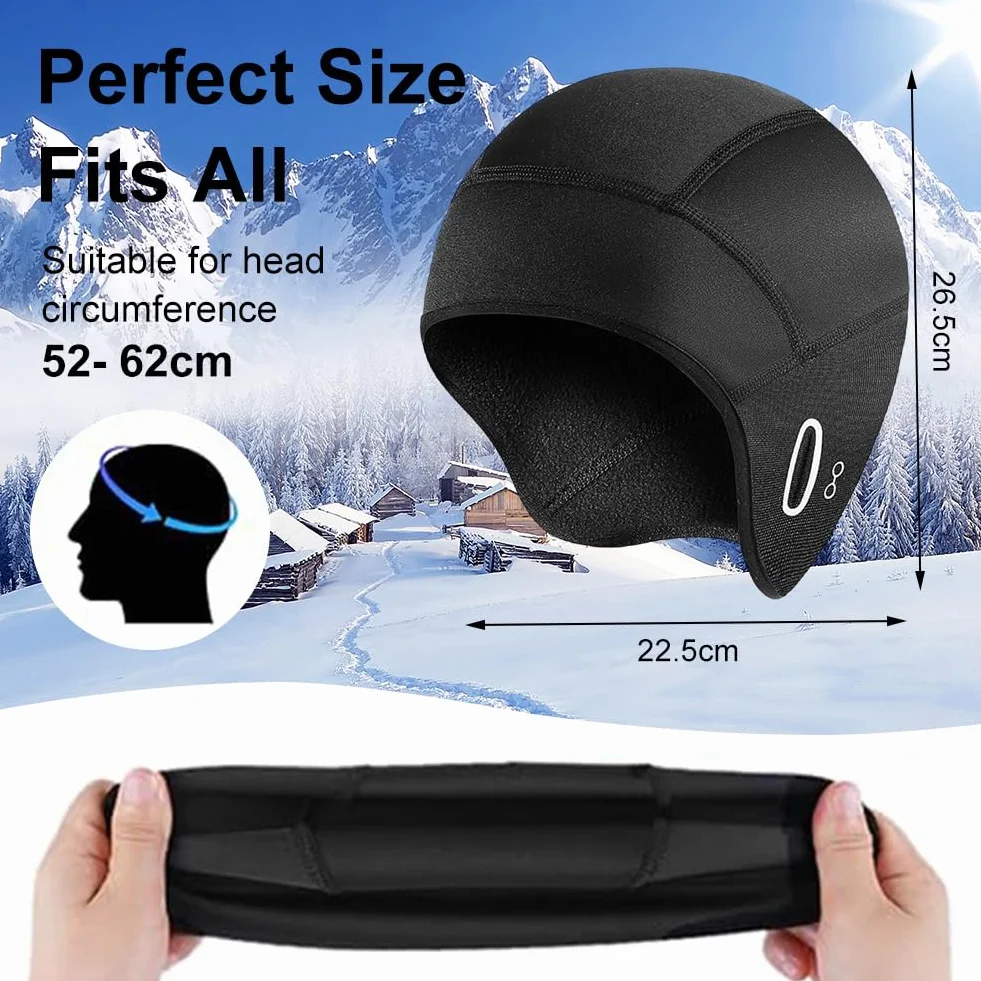 Czapka rowerowa na zimę, czapka rowerowa pod kask, ciepła i wiatroszczelna czapka rowerowa, czapka zimowa, ciepła czapka rowerowa z ochroną przeciwwietrzną, oddychająca czapka pod kask