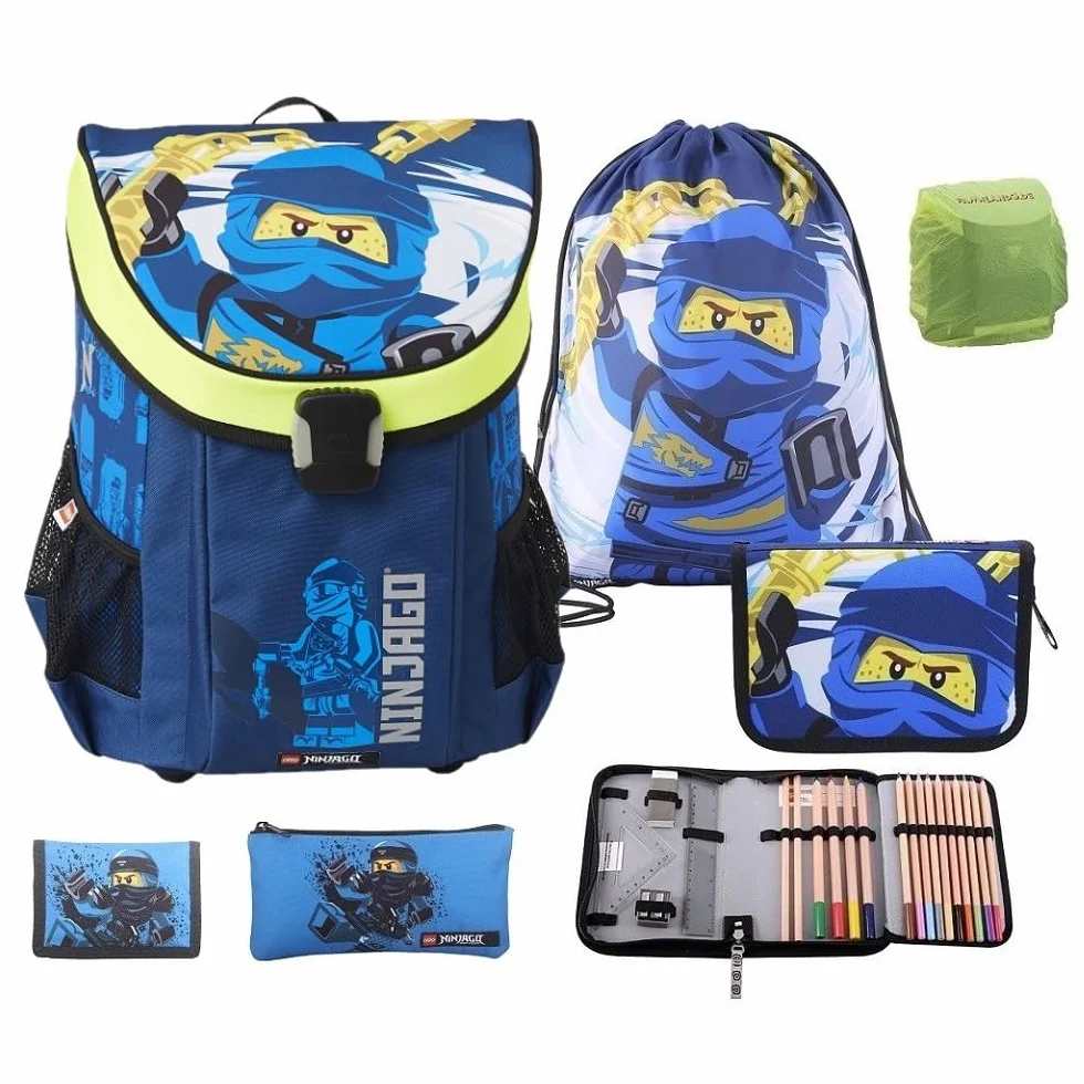 Familando Ninjago Tornister szkolny dla chłopców i dziewczynek · Lego Easy · 790 g · Tornister szkolny 1. klasa w zestawie, niebieski