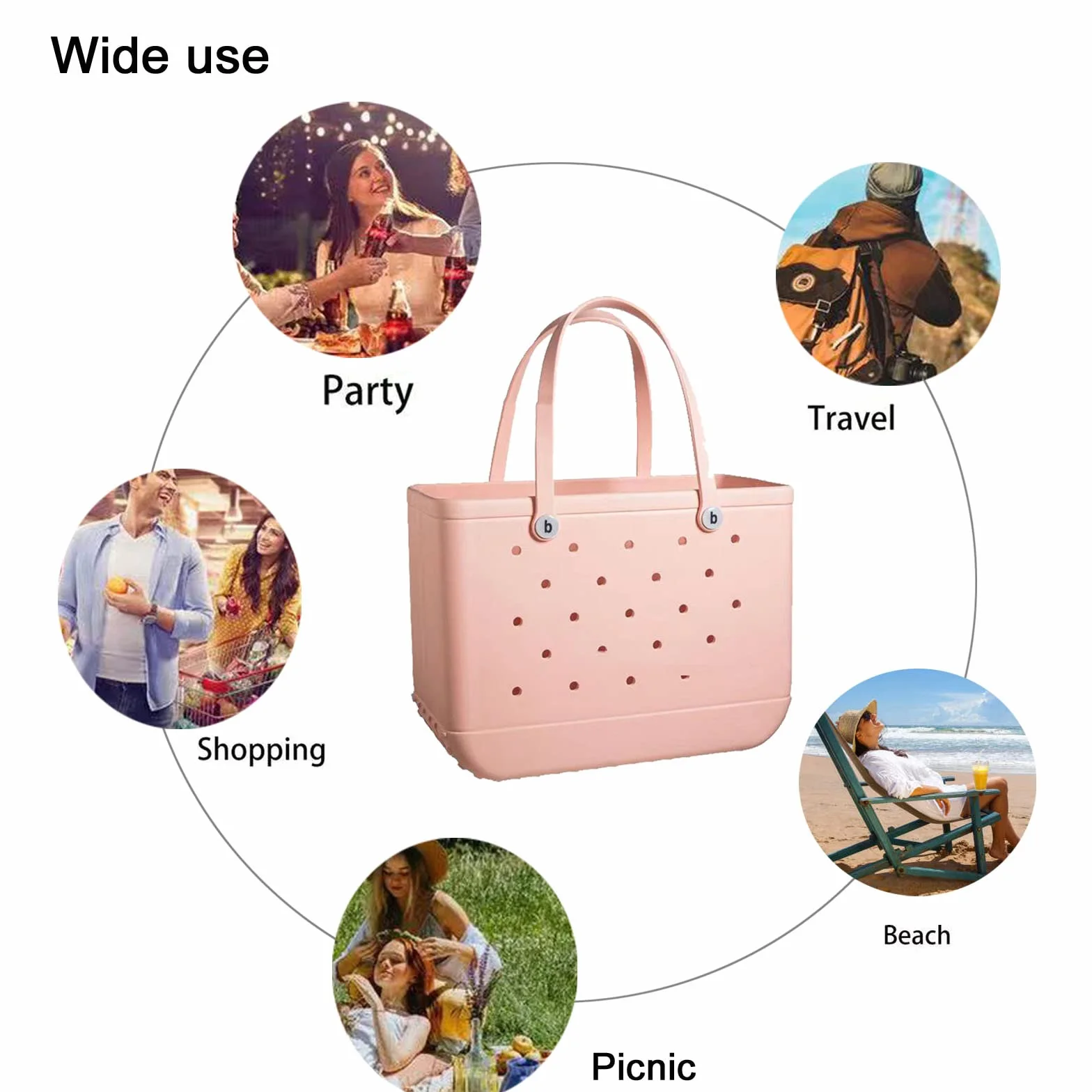 Beach Tote Bag Holiday Essentials Rubber Tote Bag Shopper Shoulder Bag Handbag Siłownia Basen z mokrym basenem podróżnym