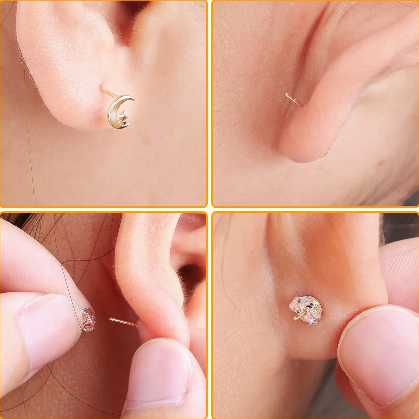 28 Szt. Earring Back, Wymiana 14 Par Kolczyki Plecy Srebrne 14 Par Kolczyki zlote Kolczyki w Ksztalcie Motyla Tyl do Cwieków Blokowanie do Kolczyków Kolczyki (Zloto, Srebro)