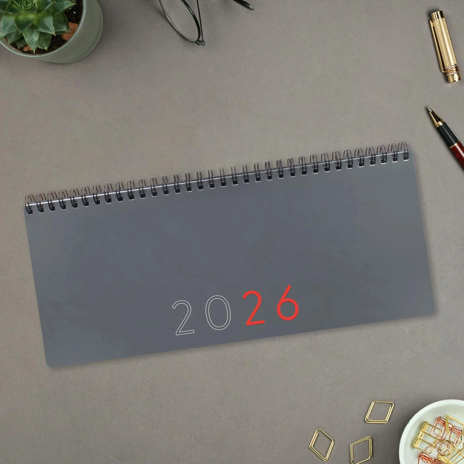 Finocam – Diary Planner + Notes Week to View 2026 Week View + Notes January 2026 – December 2026 (12 months) Grey International