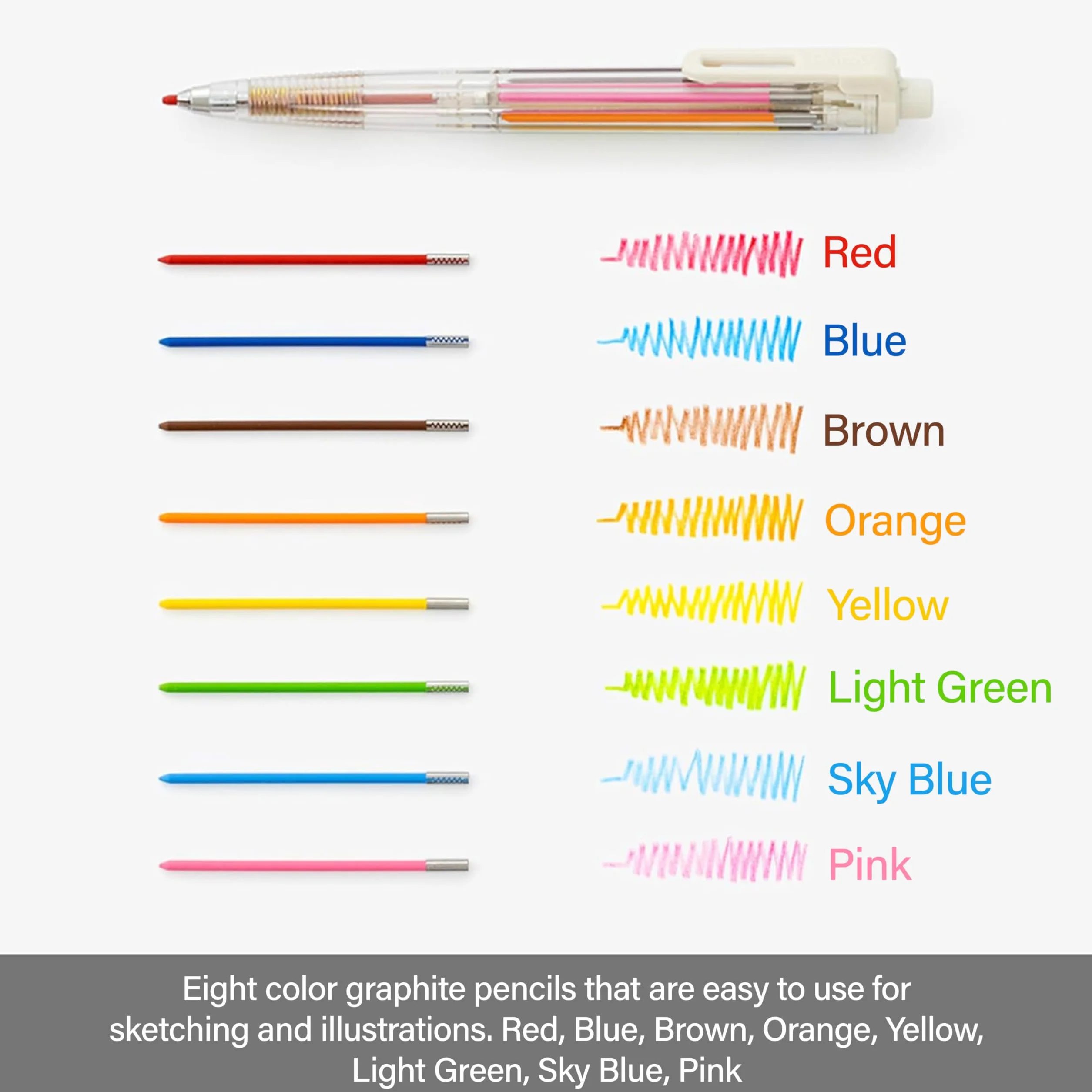 Pentel Art Multi 8 – wielokolorowy uchwyt na wkłady z 8 wkładami kolorowymi + zestaw wkładów zapasowych (XPH804ST)