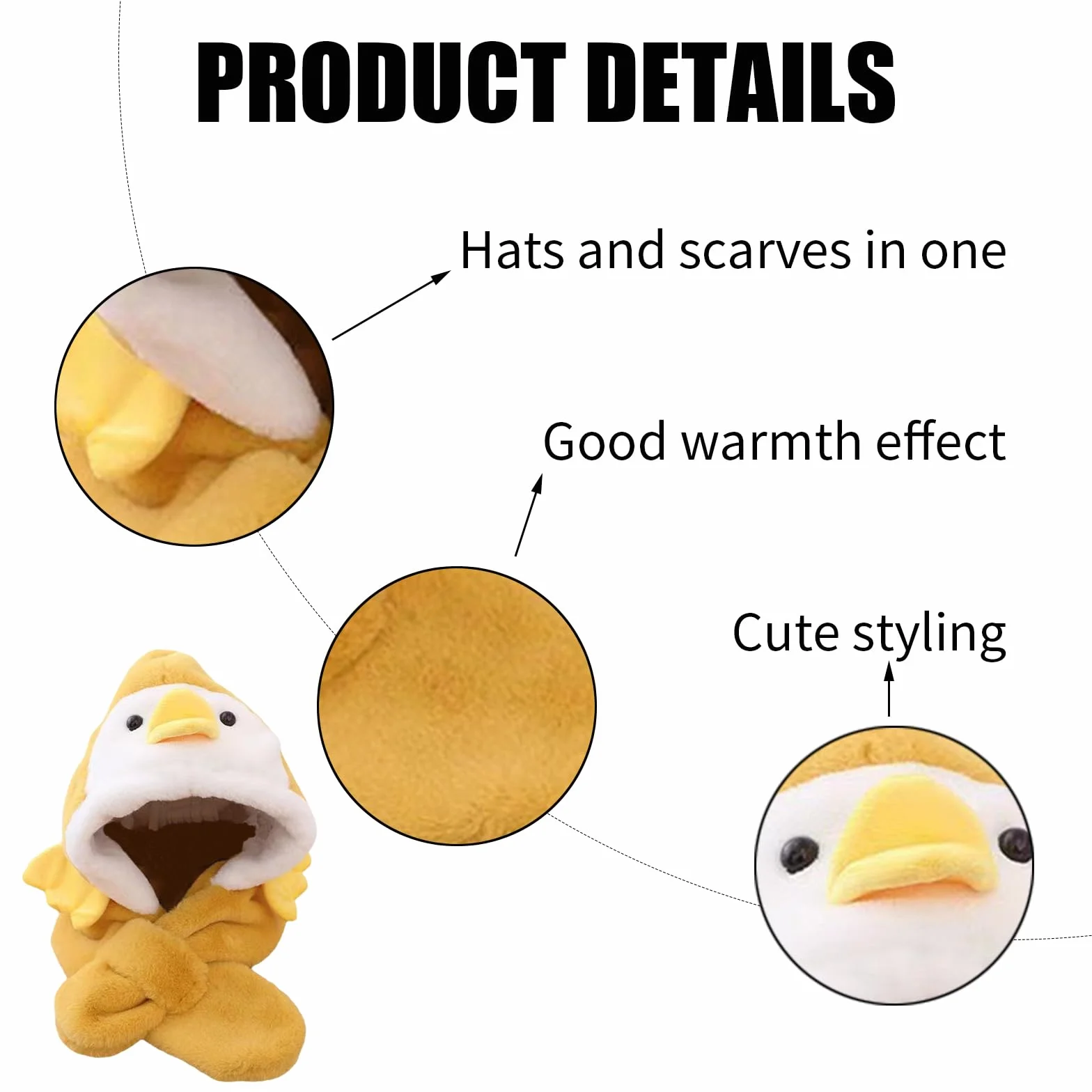 PLUSHCEWT Zestaw szalików z kapturem 2 w 1, dla dzieci, zimowy, ciepły kapelusz, szalik, urocze dziewczyny, chłopcy, czapki, szalik, zima, pluszowe szaliki z kapturem, akcesoria pogodowe, dla dziecka,