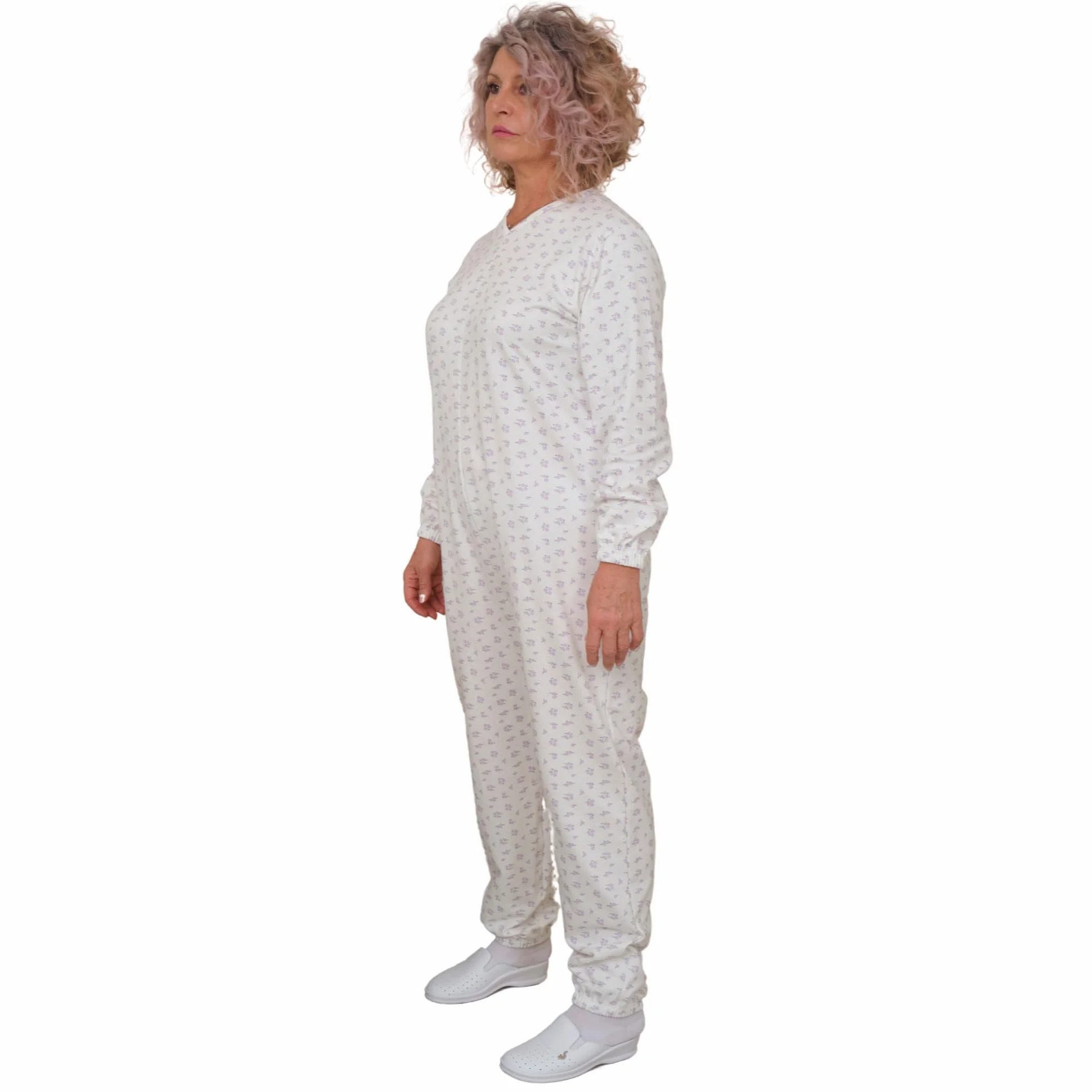FERRUCCI COMFORT Zimowa piżama zdrowotna dla osób starszych - 9012F - unisex - odpowiednia na zimę - plusz