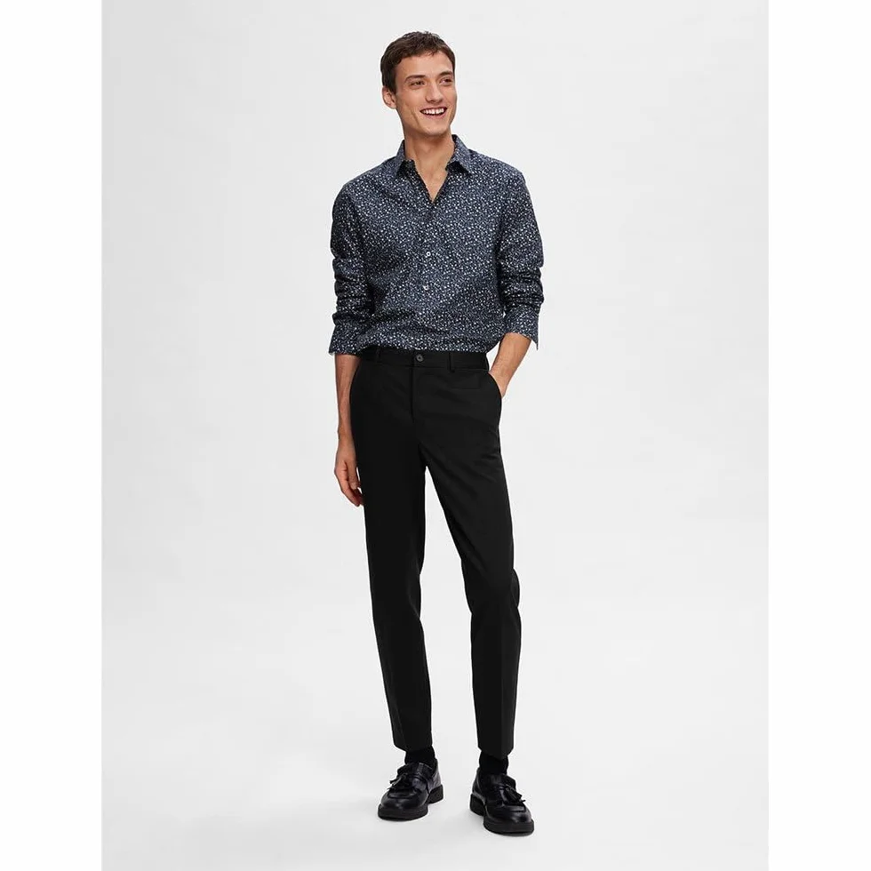 SELETED HOMME Męskie spodnie Slhslim-Delon Jersey TRS Flex Noos, czarny, 46