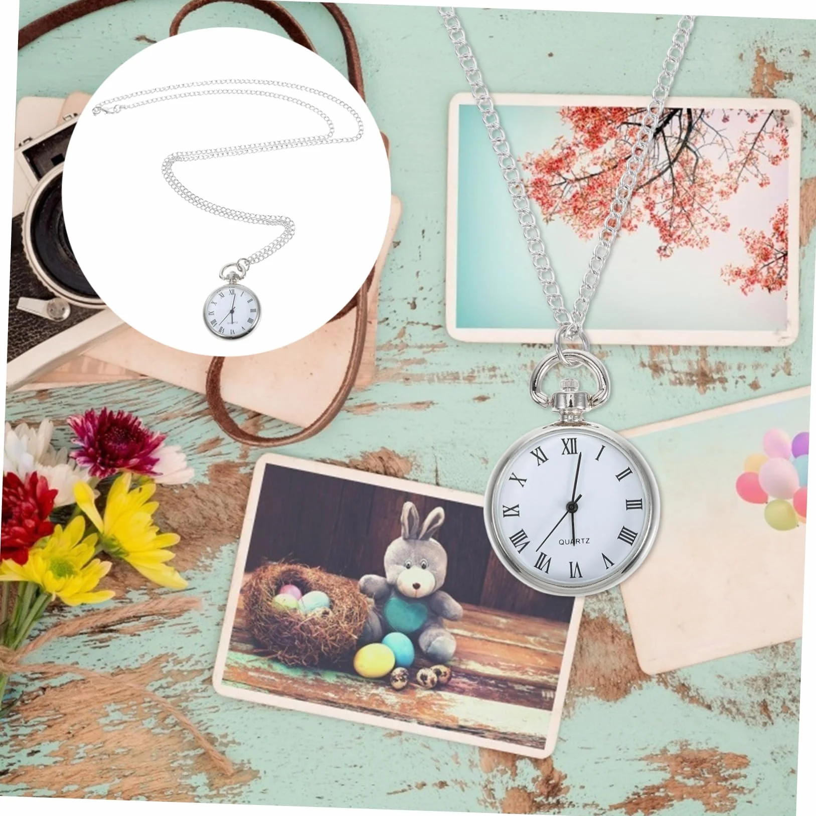 1kawałek Zawieszany Zegarek Stylu Nowoczesnym z Stopu Alloy Elegancki Wisiorek Zegarek Szyję z Łańcuszkiem Idealny Do Codziennego Użytku i Dekoracji