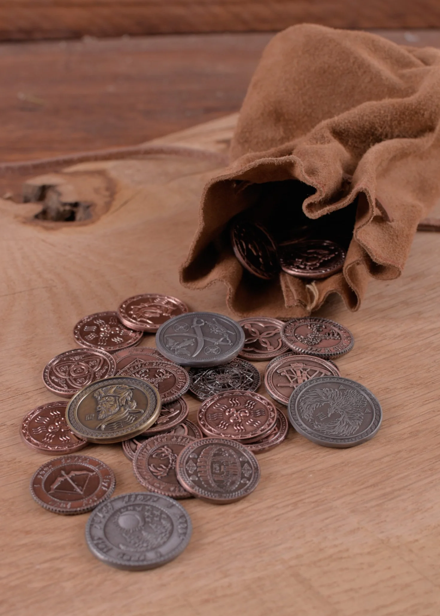Battle-Merchant Skórzany portfel kot portfel Wikingowie - średniowiecze - LARP - brązowy