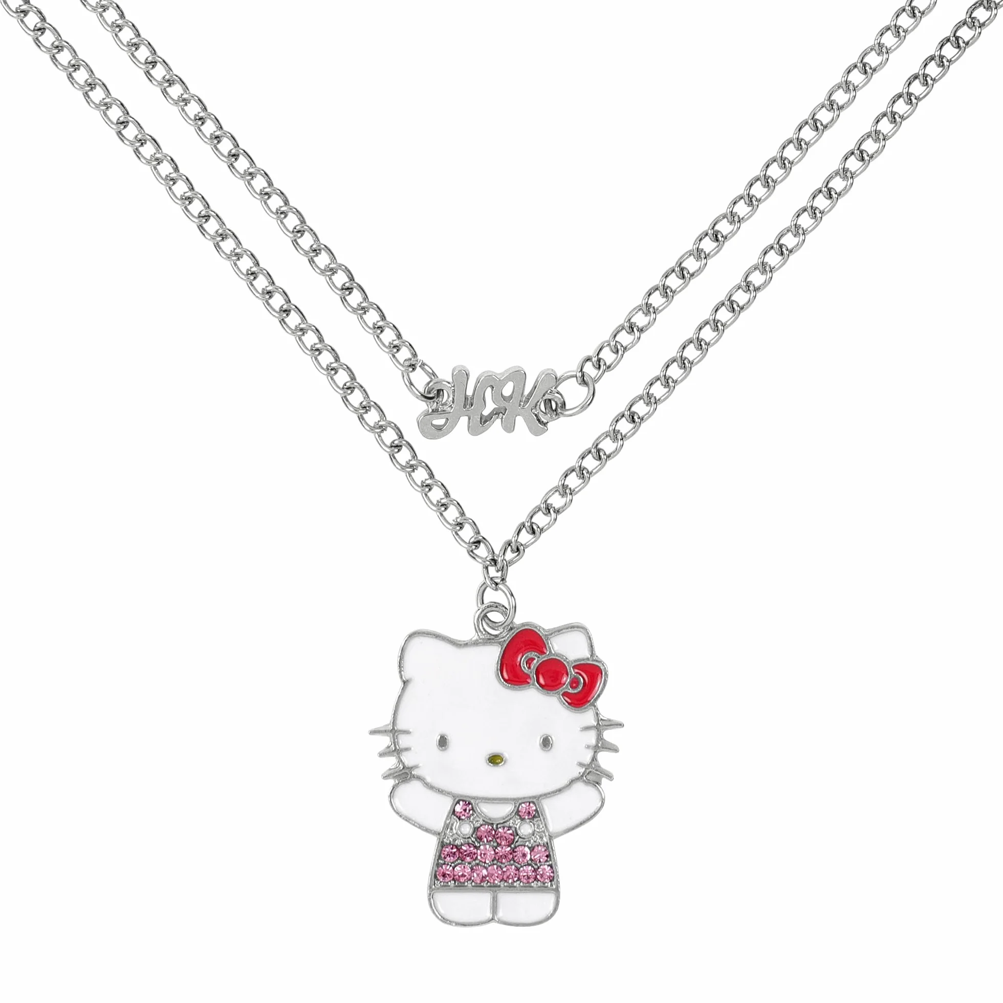 Hello Kitty Girls posrebrzany kreskówka wisiorek naszyjnik zestaw