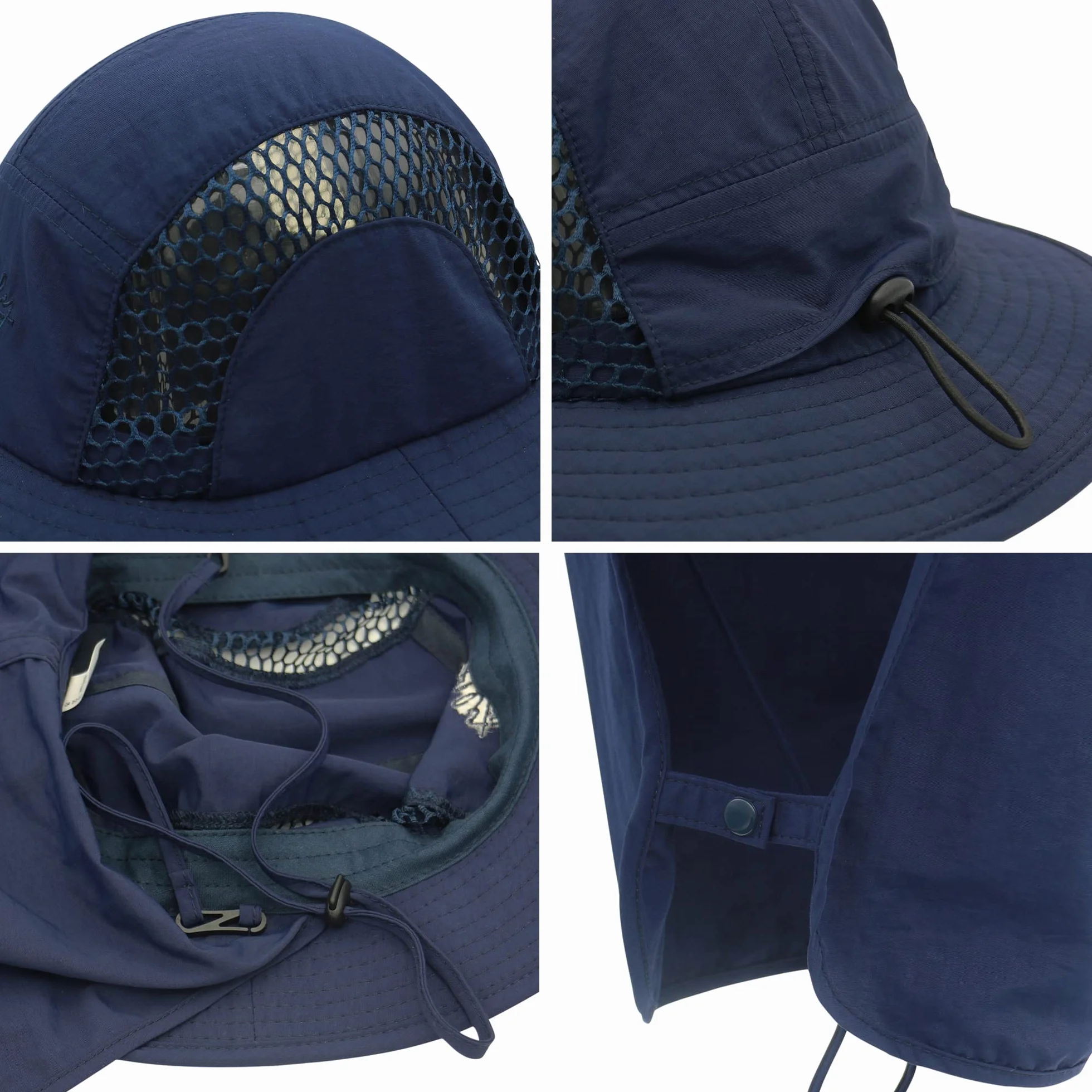 Unisex Safari Cap z bardzo długą ochroną karku, kapelusz przeciwsłoneczny, czapka legionistyczna UPF 50+, ochrona przed promieniowaniem UV, oddychająca, na kemping, do aktywności na świeżym