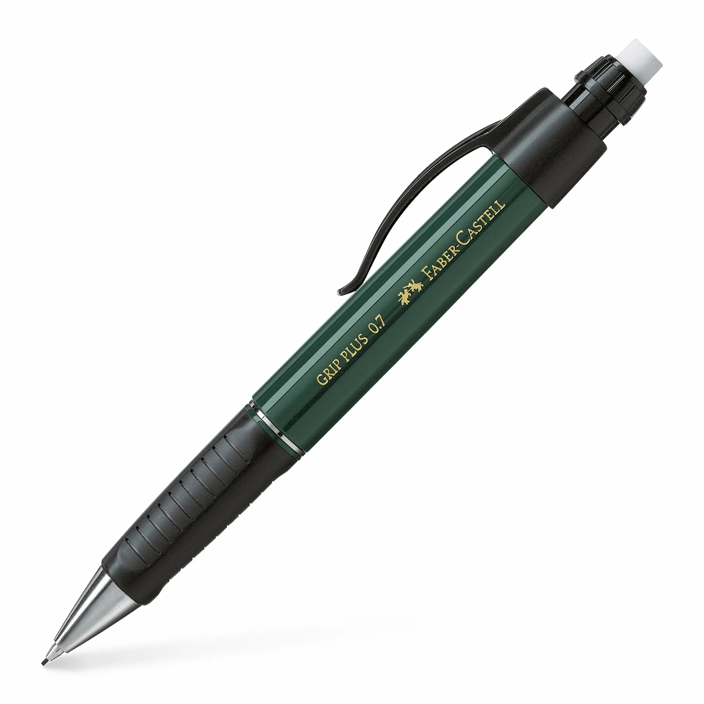 FABER-CASTELL 130700 – ołówek automatyczny GRIP PLUS, grubość wkładu: 0,7 mm, kolor korpusu: zielony metaliczny