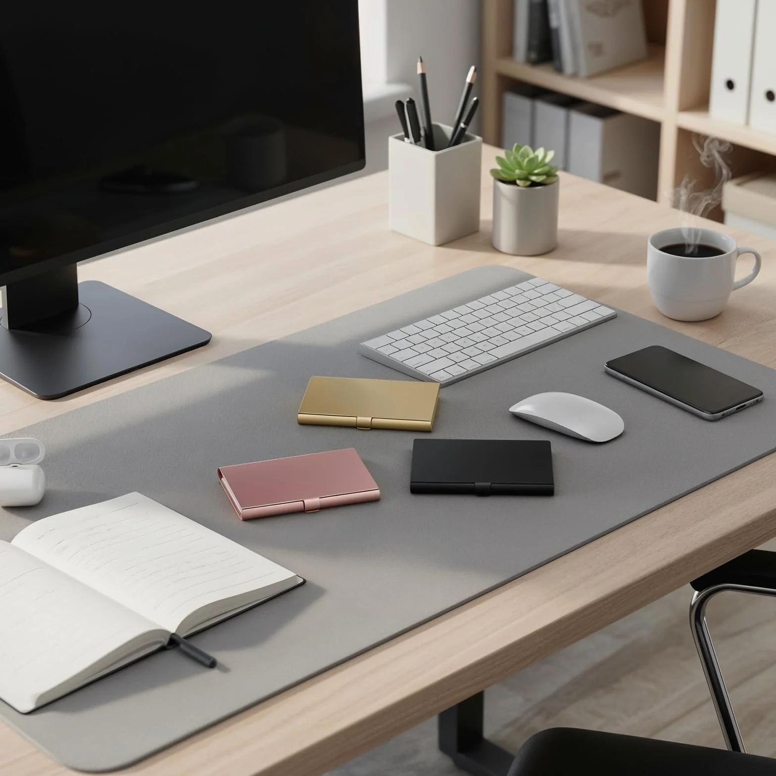 3 sztuki etui na wizytówki, cienkie, damskie, do przechowywania wizytówek, wizytówek, spersonalizowane, aluminiowe, na karty kredytowe, organizer (3 kolory)
