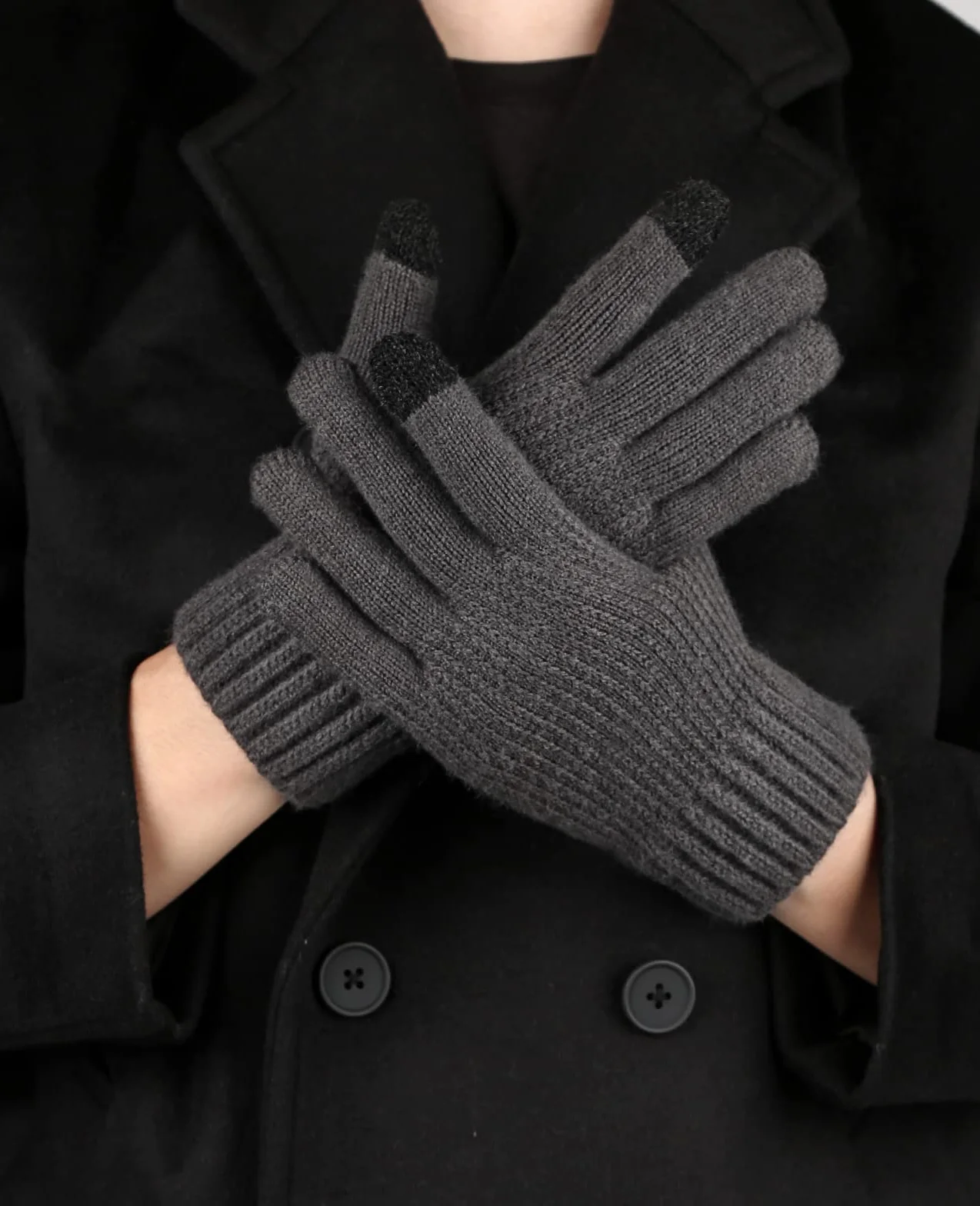 Rękawiczki Mężczyźni Panie, Rękawiczki zimowe ekran dotykowy, Thermal Knitted Gloves with Soft Lining for Running Cycling Leisure Outdoor