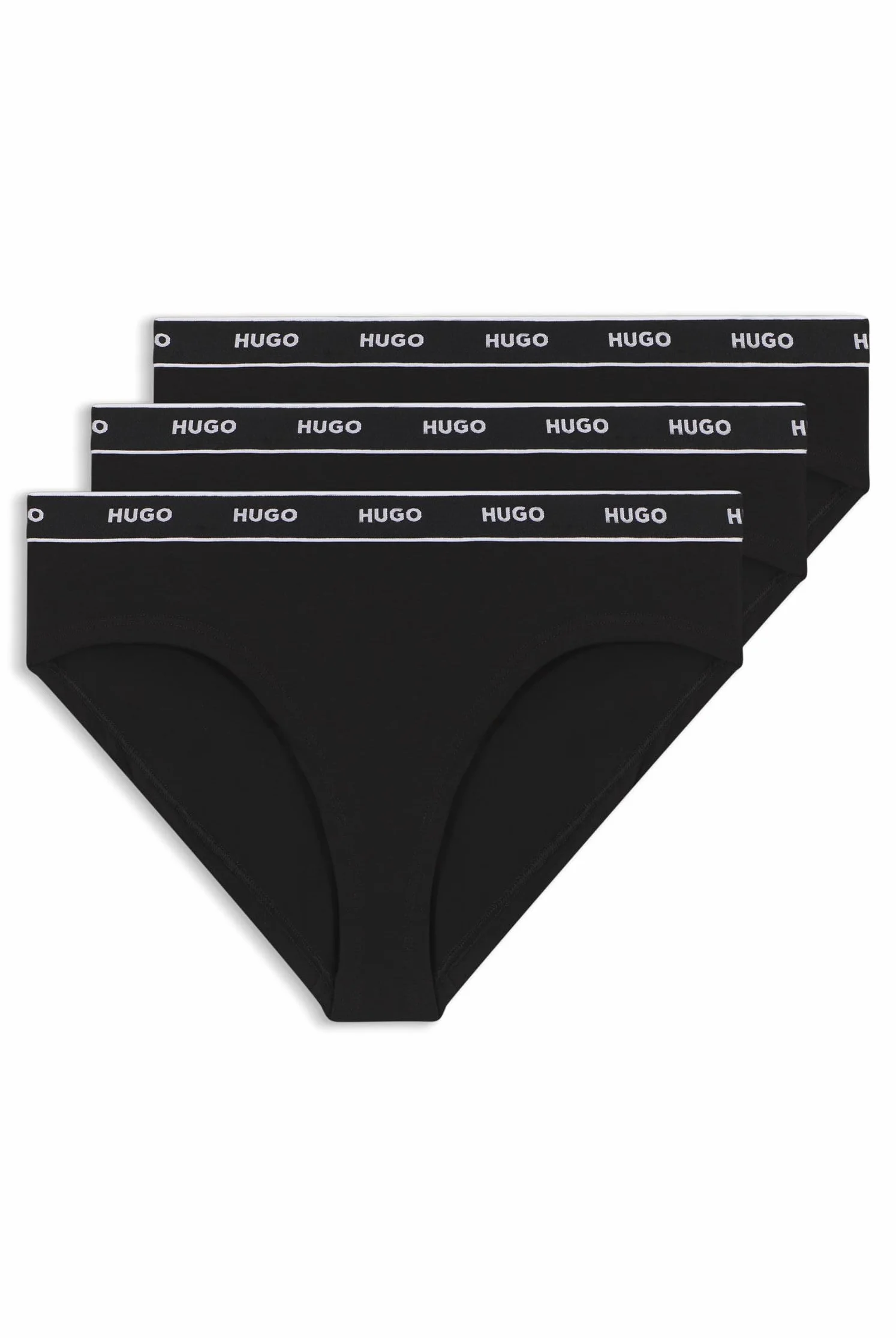 HUGO Damskie majtki Triplet Brief Stripe Slipy (3 sztuki), czarny (Black1), S