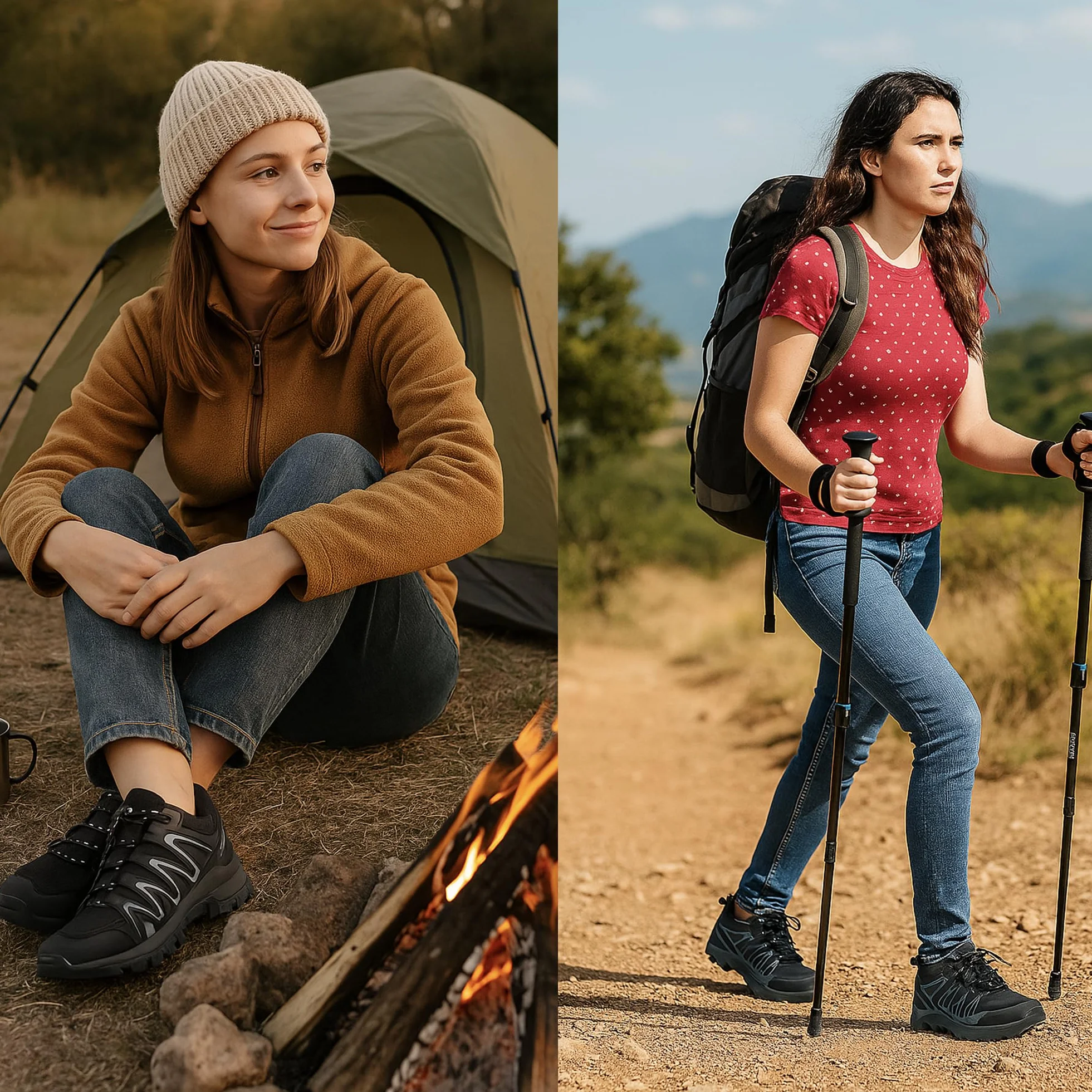 JOMIX Damskie buty trekkingowe, buty trekkingowe, wygodne, outdoorowe, antypoślizgowe, buty sportowe, do wspinaczki