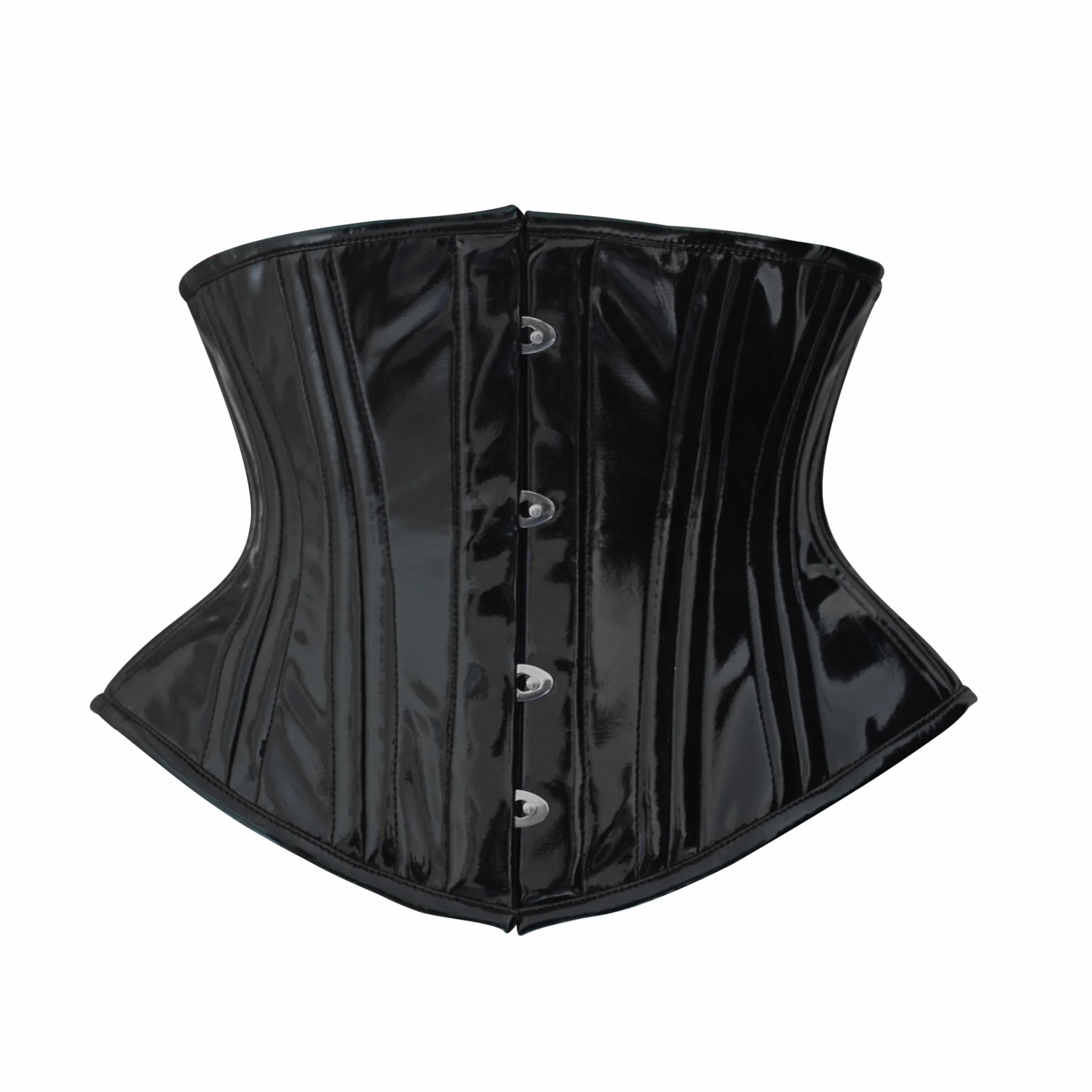 Hourglass Figure Delight: Women's Heavy Duty Double Steel Boned PVC Underbust Corset for Waist Training & Shaping