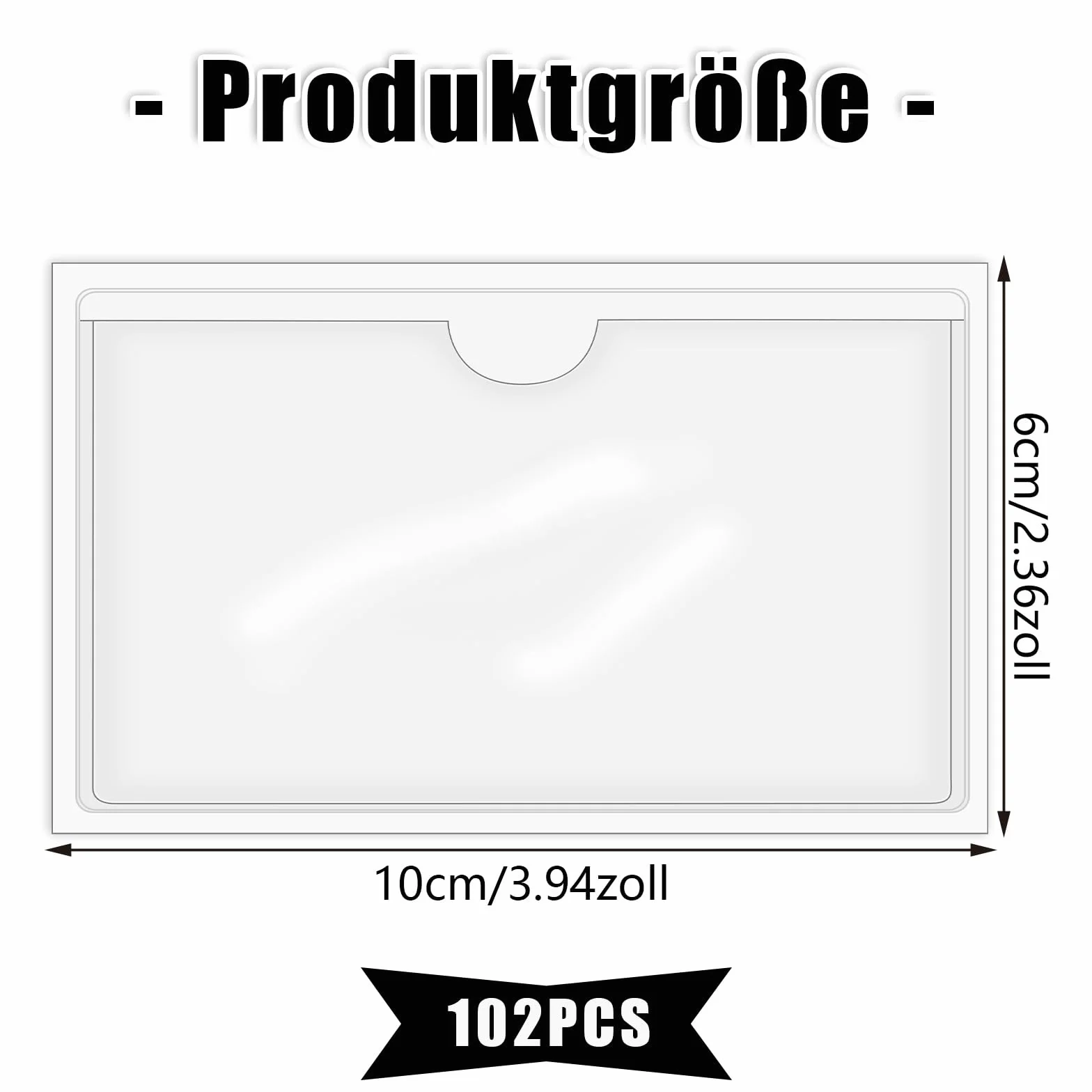 100 sztuk samoprzylepnych uchwytów na etykiety, 10 x 6 cm, wodoodporne, okienko na opisy, samoprzylepne, do biura, domu, szkoły, porządkowania (przezroczyste)