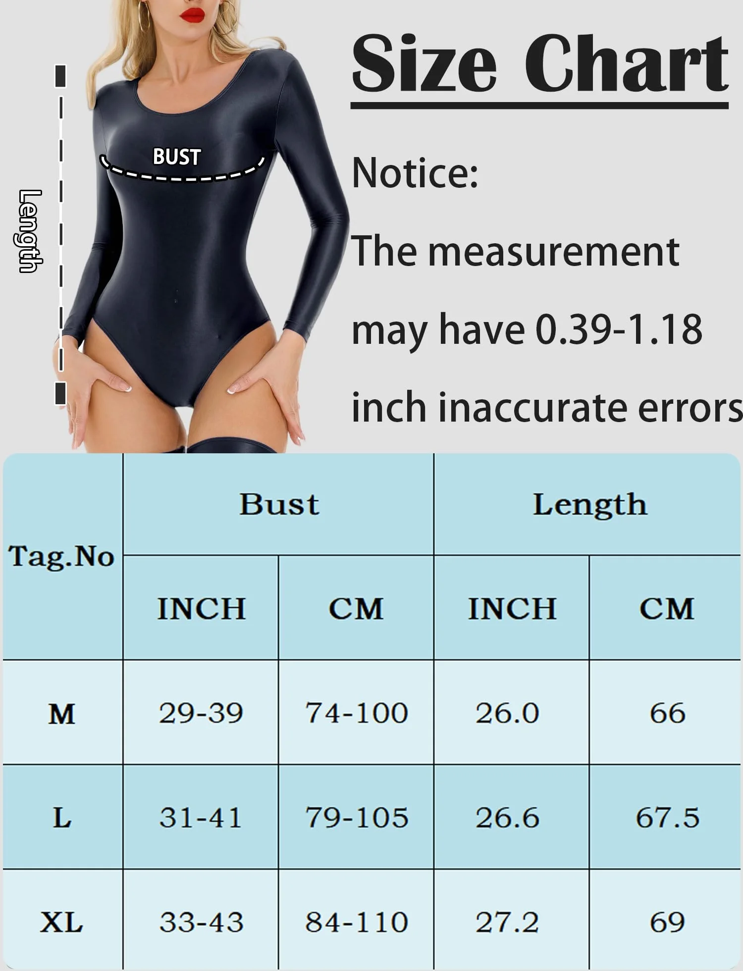 Maeau Damskie body cienkie, przezroczyste, olejne, błyszczące, Leotard, podkreślające figurę, bielizna nocna Babydoll, M-XL