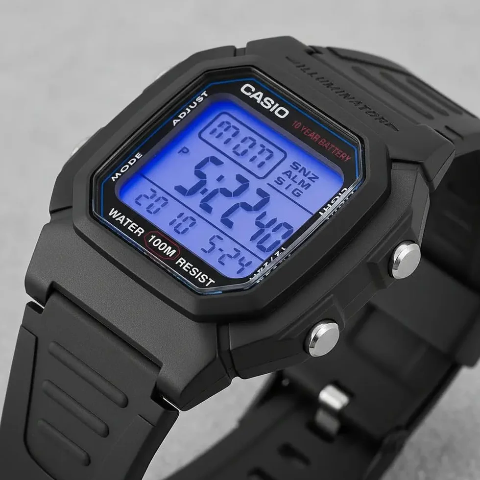 Casio Unisex zegarek na rękę Vintage Digital kwarcowy żywica W-800H-1A, czarny/czarny, Einheitsgröße, taśma