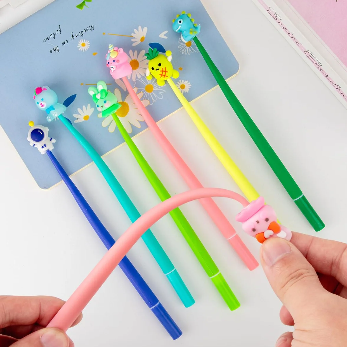 Zestaw 30 zabawnych długopisów żelowych, długopisy żelowe Kawaii ze zwierzętami, fidget pen dla dzieci, fajne długopisy, długopisy squishy na upominki na urodziny dziecka, gadżety na urodziny dziecka