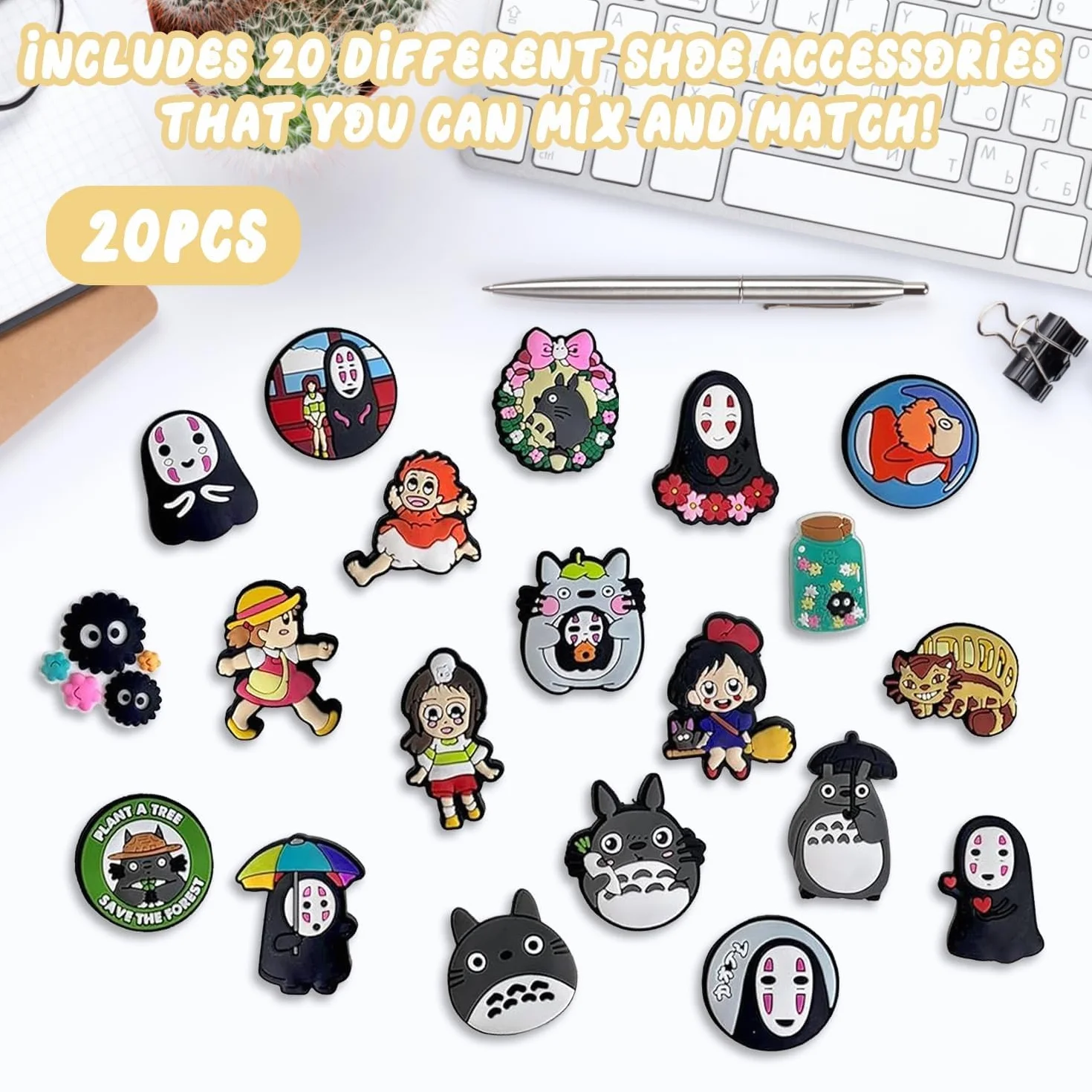 20 Sztuk Zawieszek do Butów, Kreskówkowe Przypinki Crocs, Dekoracja Anime, Idealna Jako Prezent Urodzinowy dla Dzieci