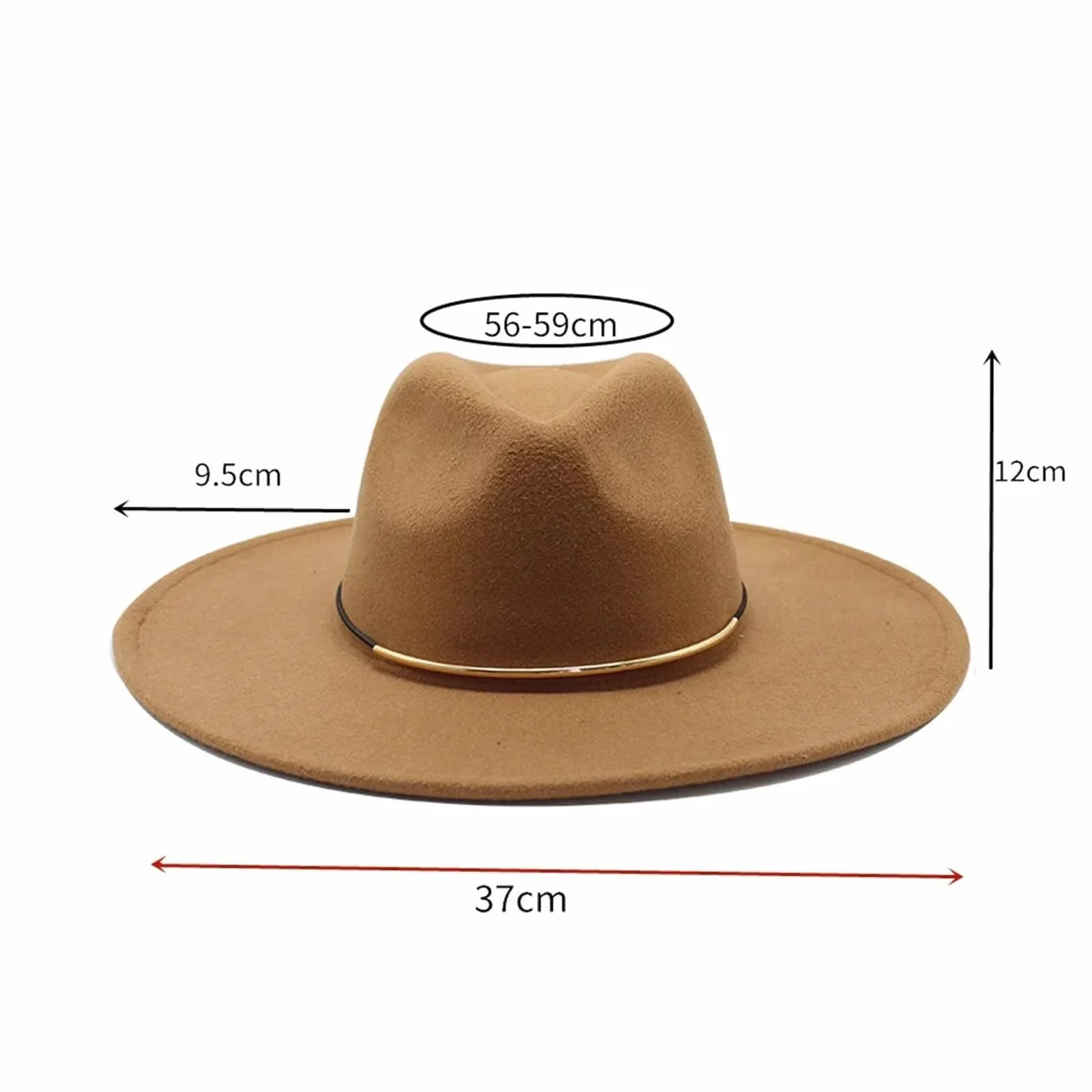 1 szt. Rozmiar 56-59CM Smiple kobiety duża krawędź wełniany kapelusz Fedora zimowa jesień elegancka dama Floppy Cloche czapki jazzowe