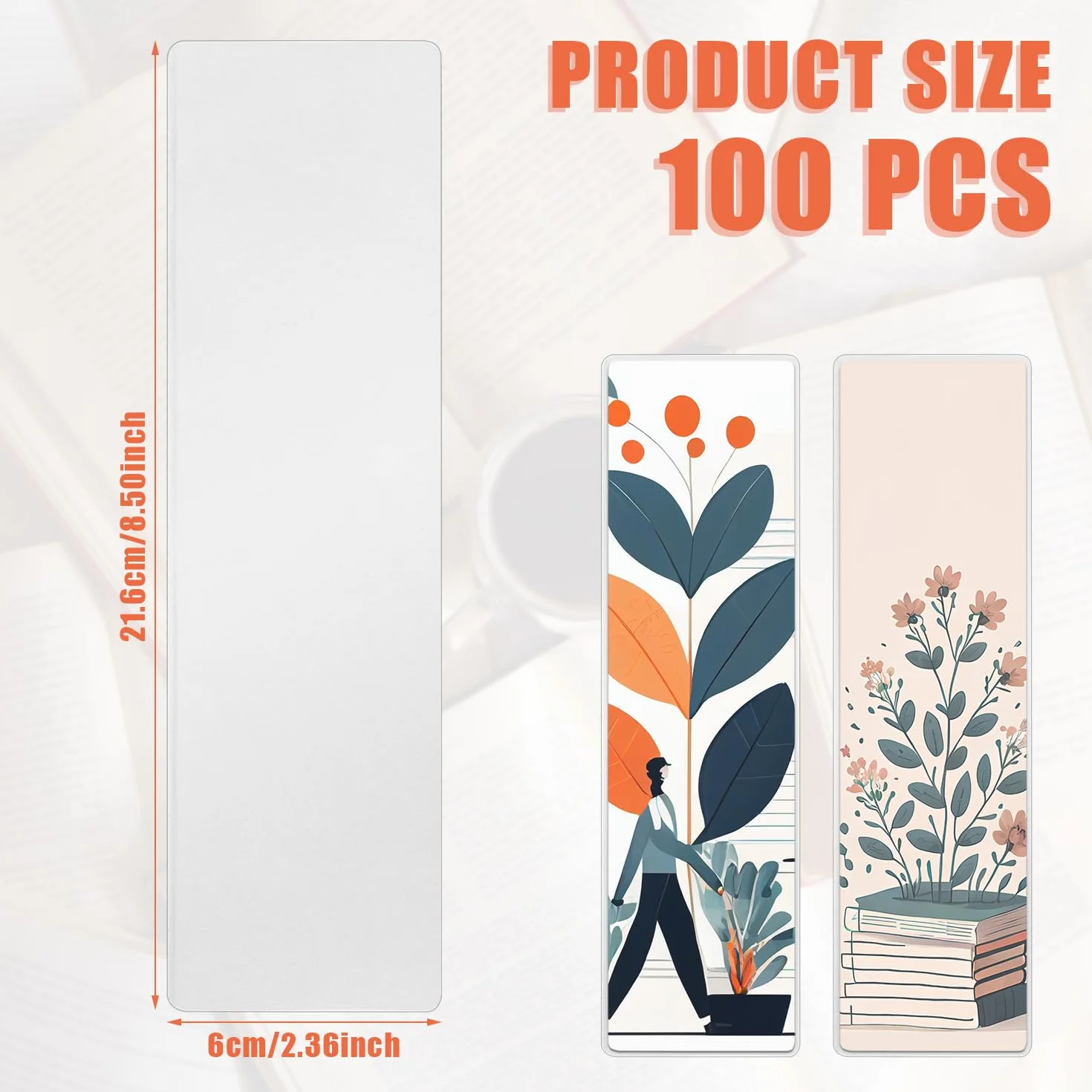 100 szt. Folie do Laminowania Zakladek, 6x21,6cm Folie do Laminacji na Goraco 0,125mm Przezroczyste Koszulki na Zakladki Kompatybilne z Wiekszoscia Laminatorów do Toreb na Ksiazki