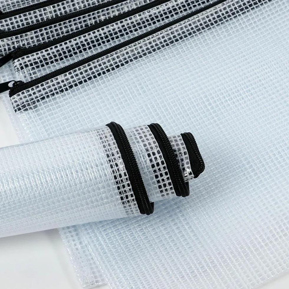 Vicloon Plastikowe portfele, 10 szt. A4 plastikowe kieszenie na zamek błyskawiczny, torby na zamek błyskawiczny, siatkowy portfel na dokumenty, teczki na dokumenty, do szkoły, biura, pracy domowej,