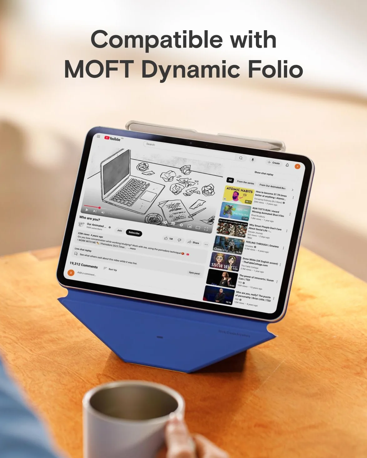 MOFT Uchwyt na długopis kompatybilny z Apple Pencil Pro / 2. generacji / złączem USB-C. Kompatybilny z Apple Smart Folio, MOFT Dynamic i Float Folio, biały
