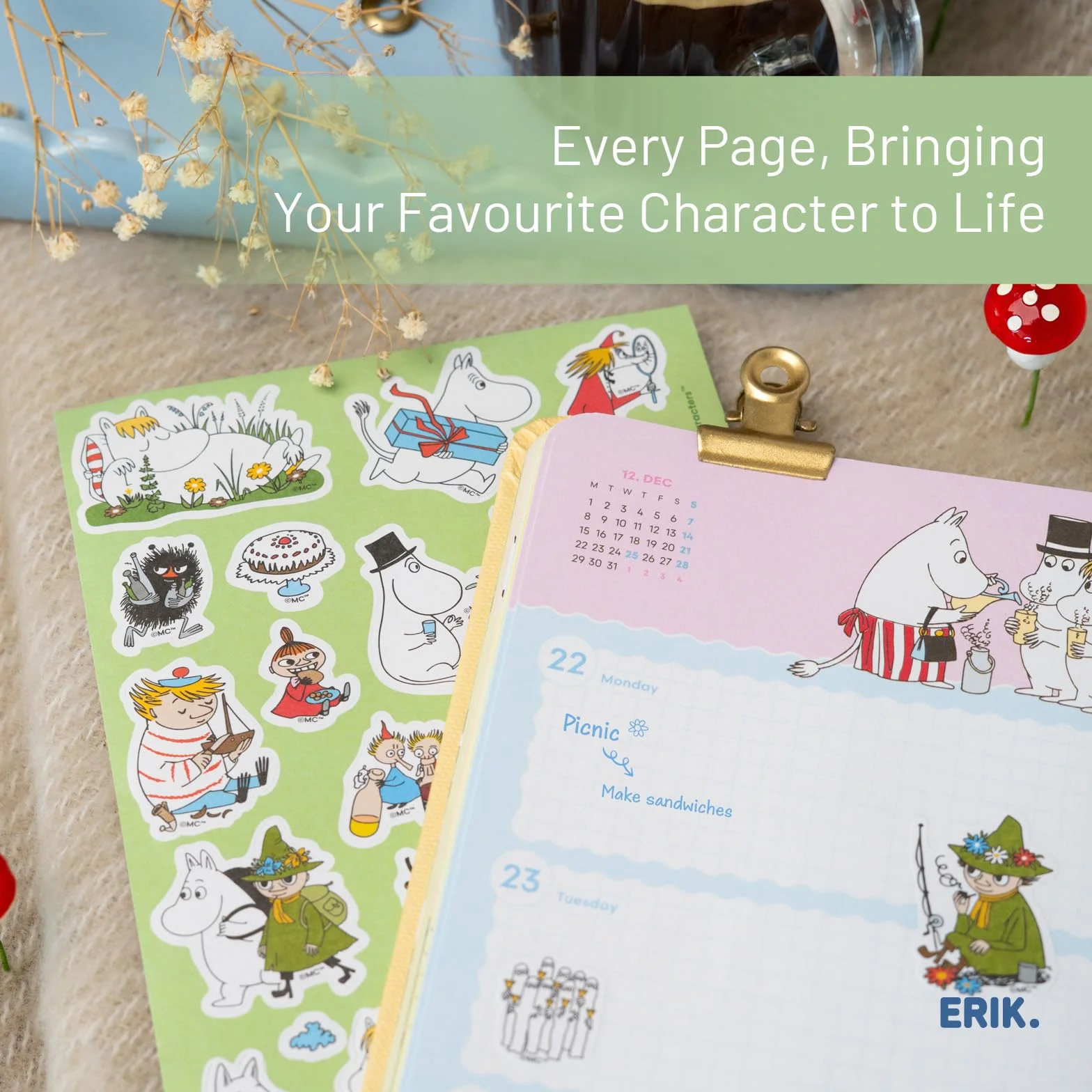 Grupo Erik Pocket Academic Diary 2025-2026 Week To View - Moomin Stationery | A6 Diary 2026 17 Month, Weekly Academic Planner 2025-2026 Mid Year | Moomins Gifts