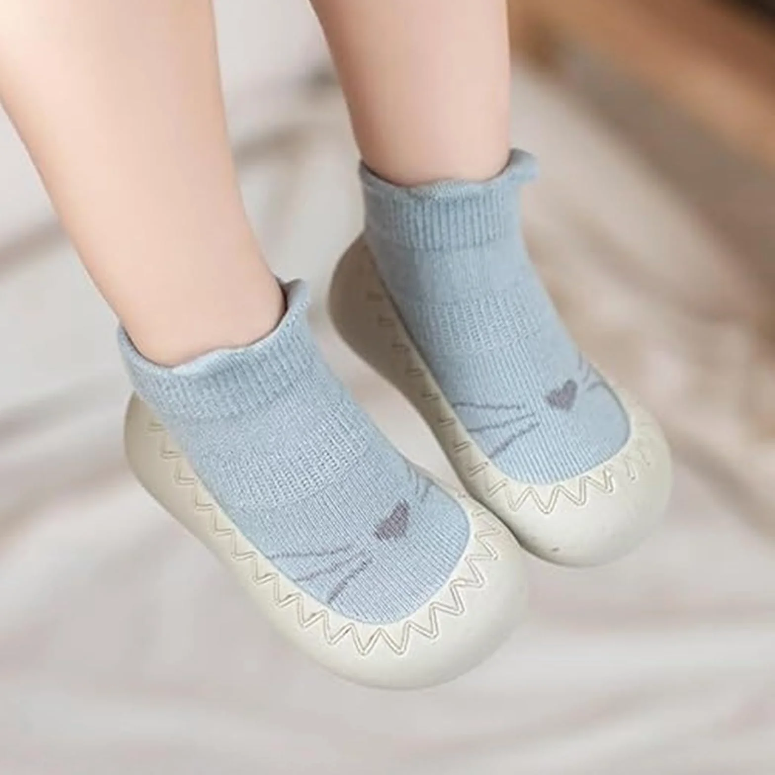 flintronic Buty do chodzenia dla niemowląt, oddychające, skarpety dla niemowląt, buty do pierwszego spaceru dla niemowląt, antypoślizgowe buty z miękką gumową podeszwą