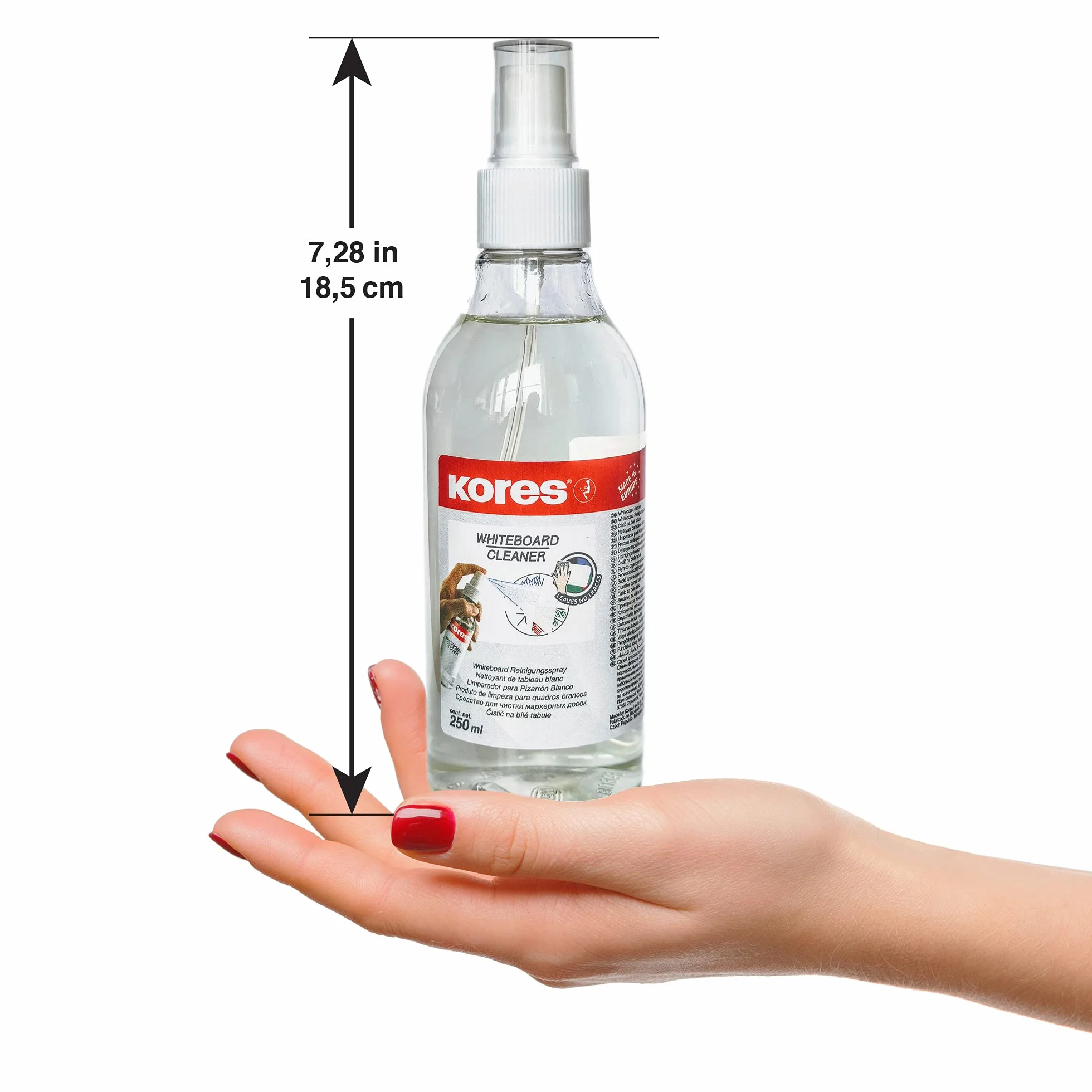 Kores - Whiteboard spray czyszczący do szkoły, biura i domu, wycieranie na sucho, przyjazny dla środowiska, opakowanie 1 x 250 ml