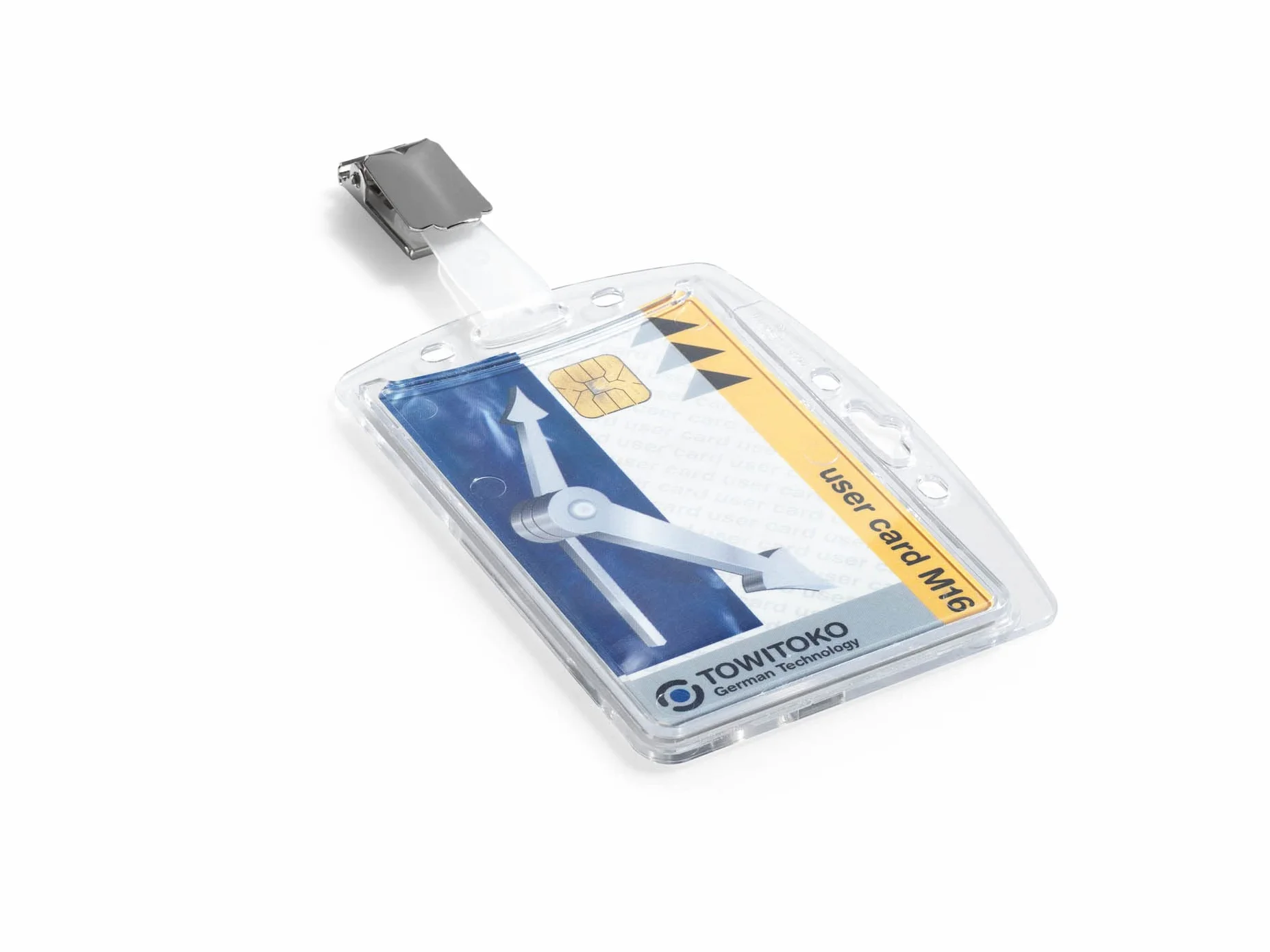 Durable okładka na karty twarde pudełko z klipsem na identyfikator firmowy/bezpieczeństwa 54 x 87 mm, 1 sztuka, przezroczyste, 895619