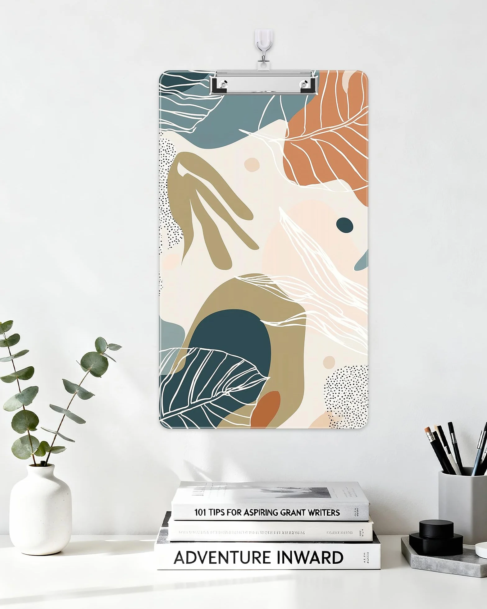 Żywy schowek w rozmiarze prawnym (23 x 38 cm) z niskoprofilowym klipsem – urocza zaprojektowana tablica dla prawników, pielęgniarek, architektów, solidna i przenośna na wykresy, umowy, liście