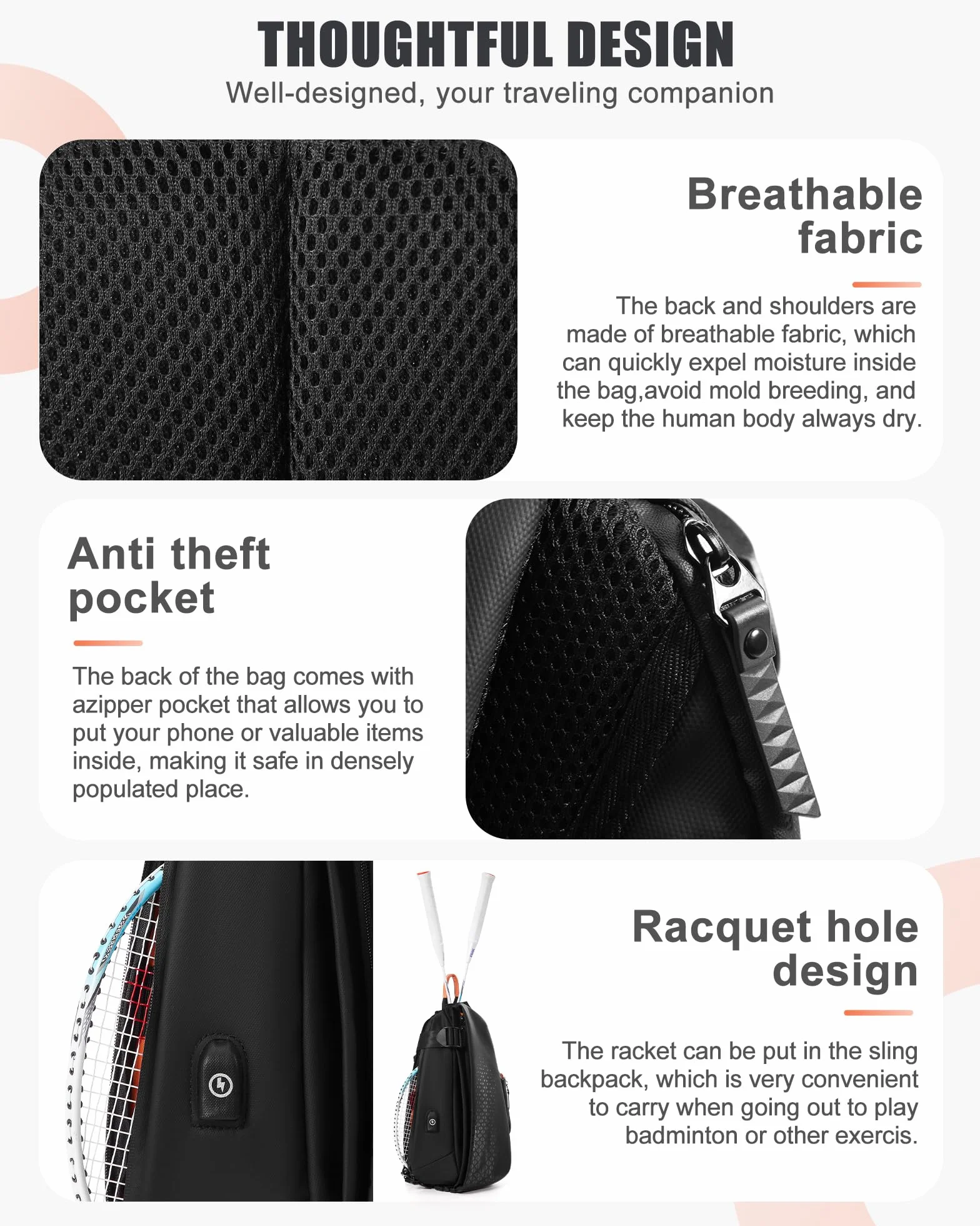 SZSYCN Torba na ramię Torba na klatkę piersiową Cross Body Torba na ramię dla mężczyzn Wodoodporna torba na klatkę piersiową z portem ładowania USB Torba męska dla biegacza