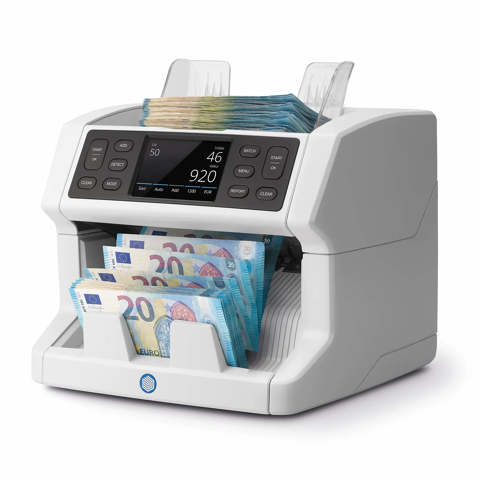 Safescan 2865-S - Szybka liczarka wartości banknotów do nieposortowanych polskich banknotów z wielojęzycznym interfejsem i wysokiej jakości 7-krotnym wykrywaniem fałszerstw