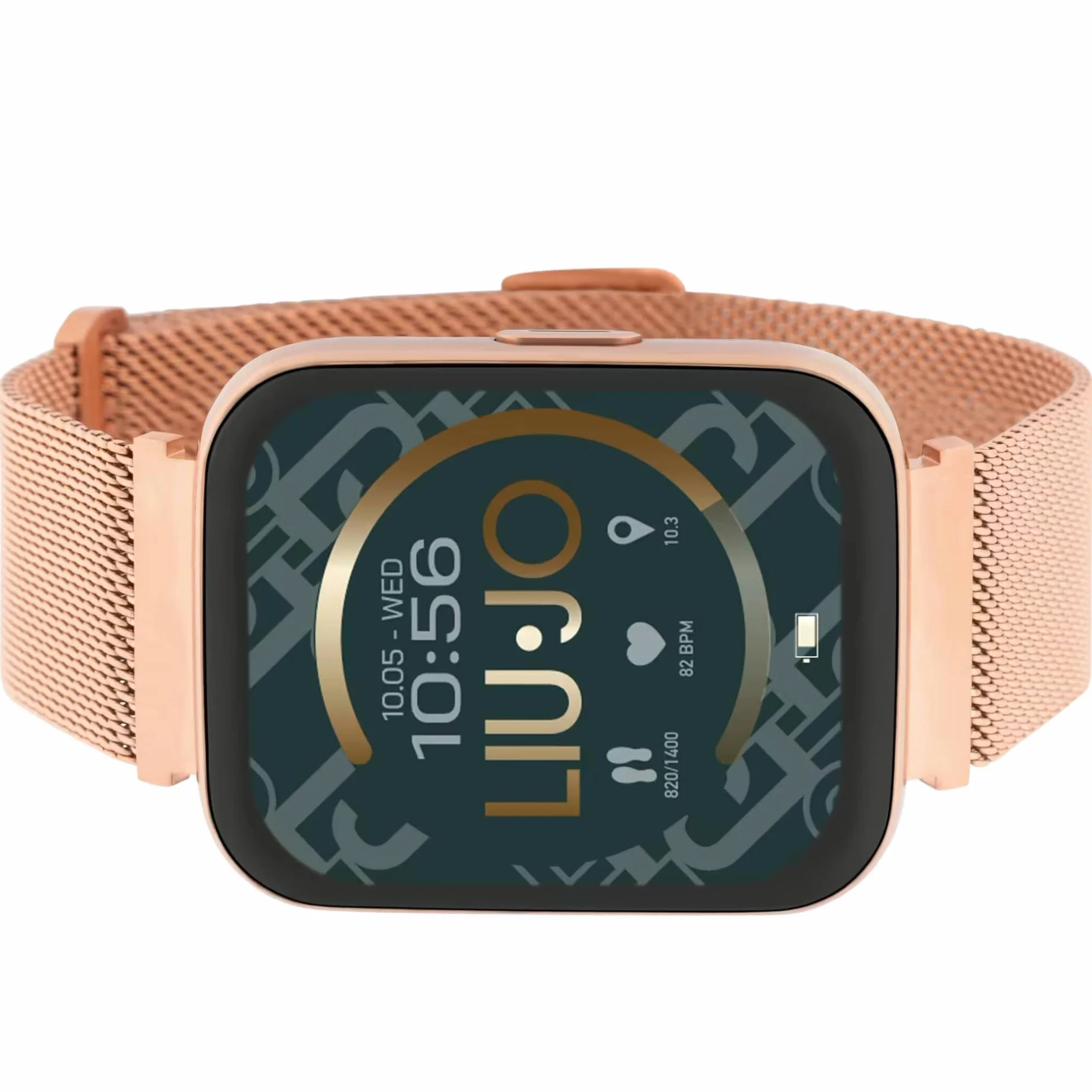 LIU JO Smartwatch Voice Man zegarek damski w kolorze różowym z bransoletką ze stali nierdzewnej, wodoszczelność: IP67 maksymalnie 30 minut, średnica koperty: 43 mm, SWLJ084