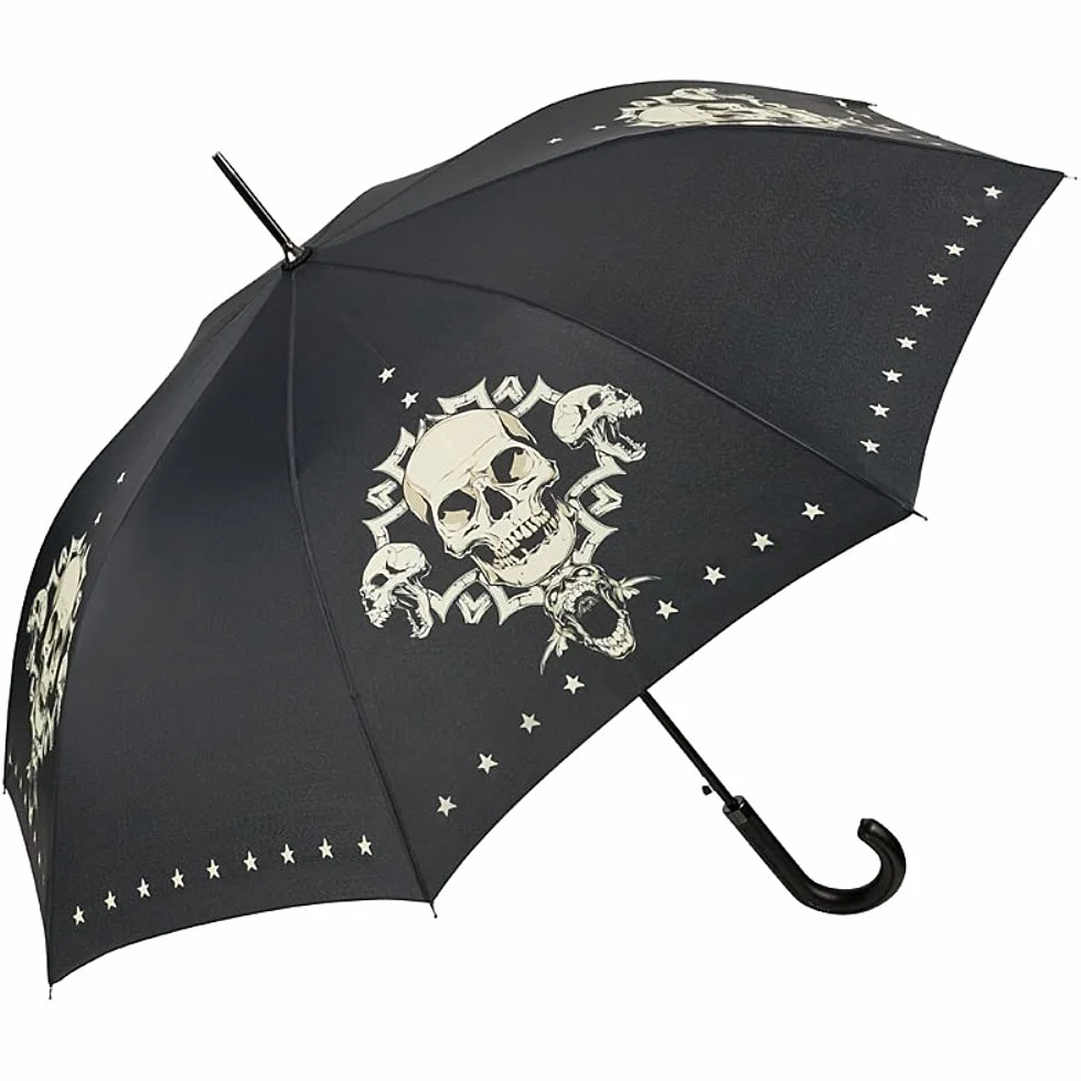 VON LILIENFELD parasol czaszka czaszka automatycznie otwierany parasol artystyczny stabilny wiatroodporny