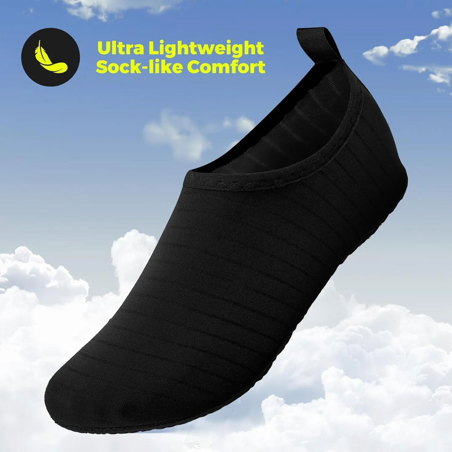 JOTO Męskie damskie buty wodne, antypoślizgowe buty do wody, buty sportowe, szybkoschnące, do nurkowania, do nurkowania, na plażę, do nurkowania z rurką, do kąpieli, Ciemna czerń, 48/49 EU