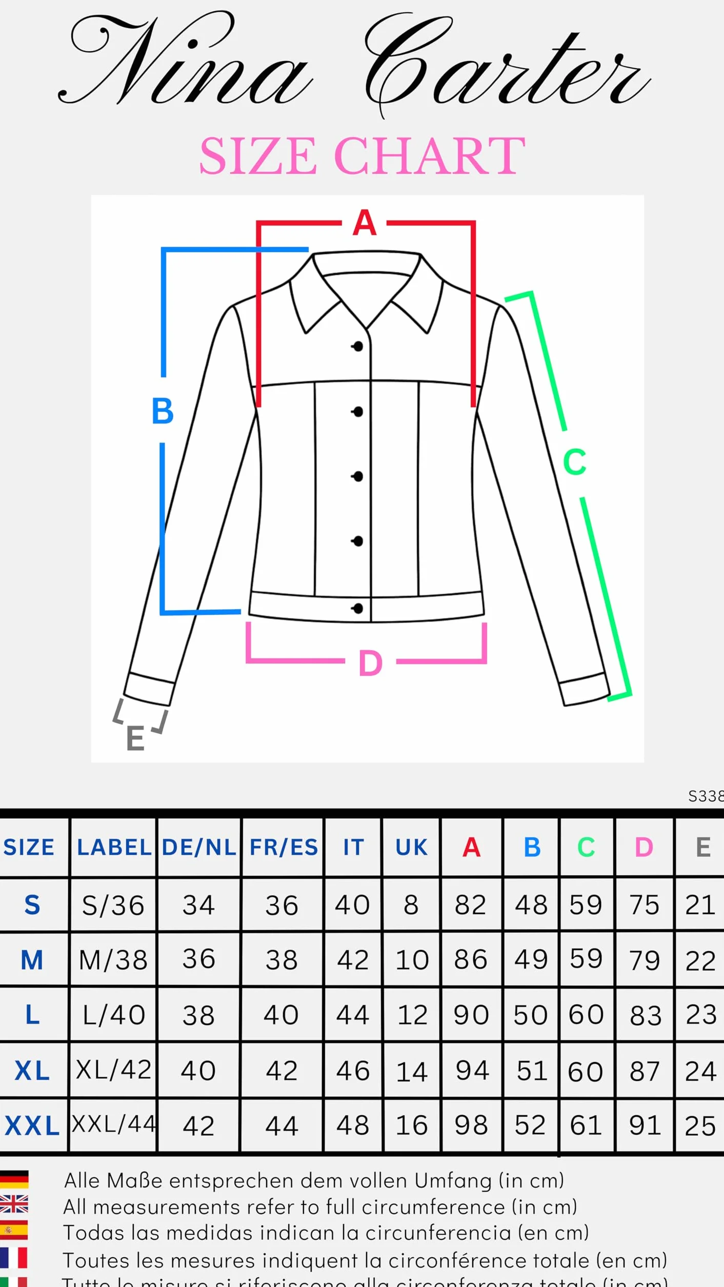 Nina Carter Damska kurtka dżinsowa Slim Fit, kurtka przejściowa, lekka, skinny stretch, denim casualowy